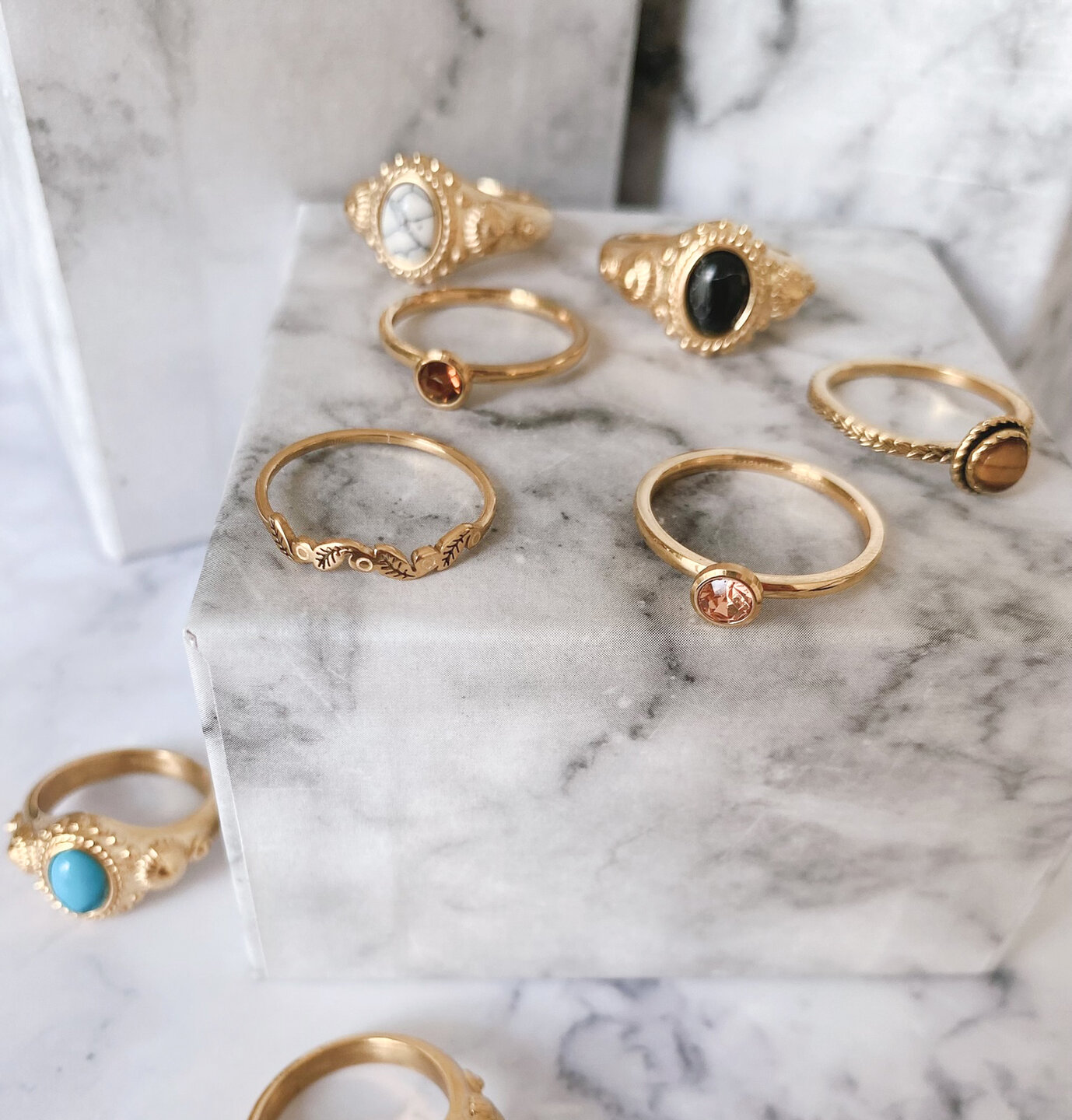 Charmin&rsquo;s vintage ring R918 Leaves Rosegoud-kleurig