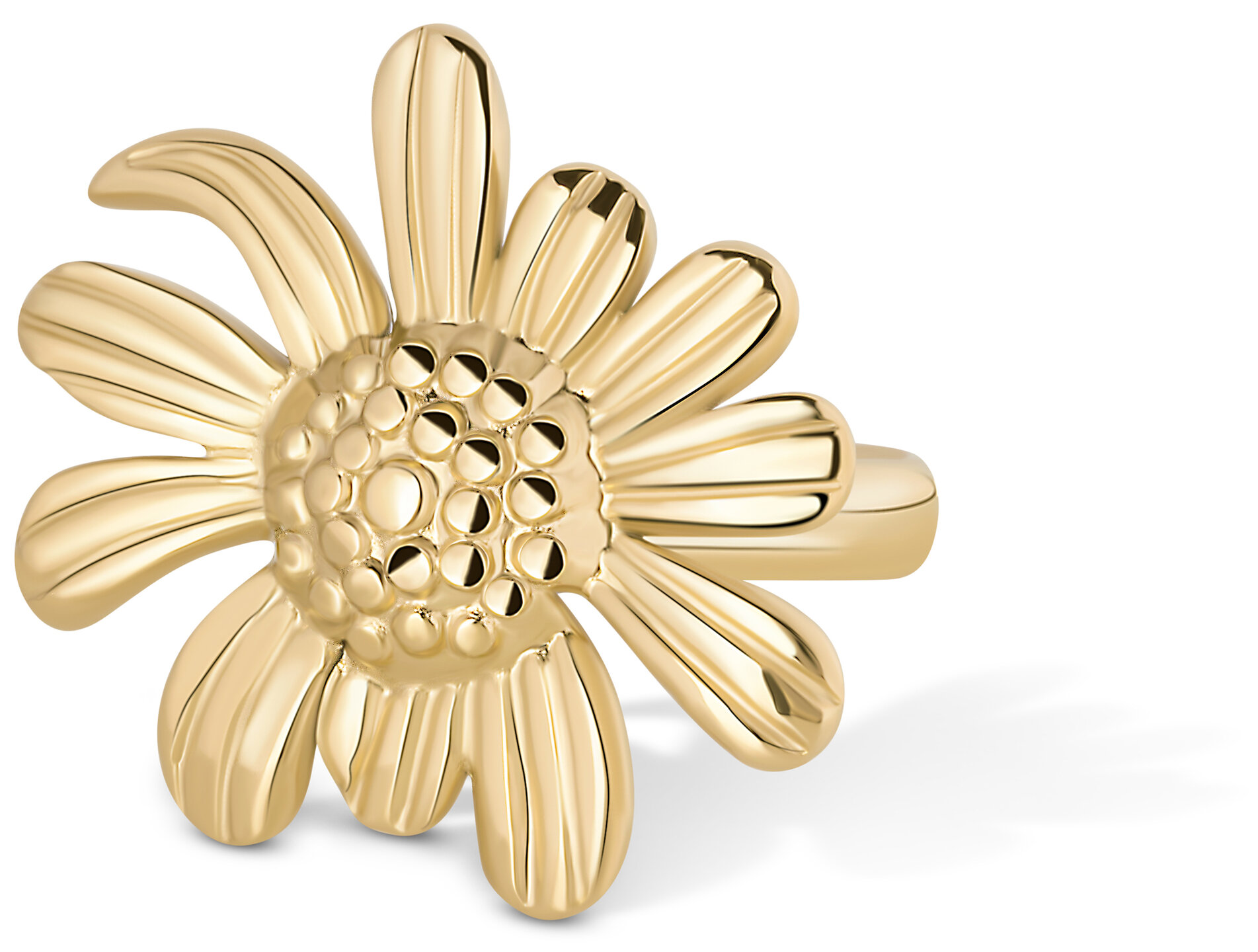 Charmin's Goudkleurige Chunky Ring met Bloem R1789 – Trendy en Licht