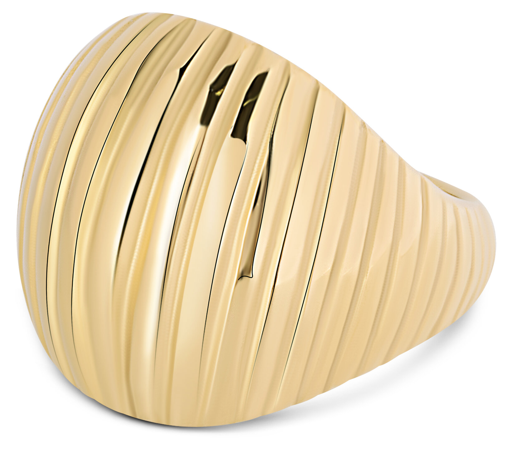 Charmin's Goudkleurige Chunky Ring met Vintage Bolvorm R1796 – Klassiek en Gedurfd