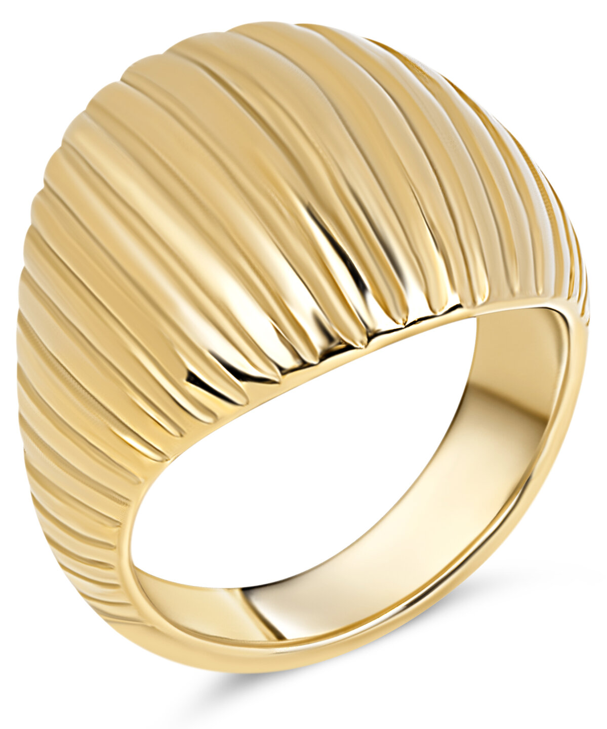 Charmin's Goudkleurige Chunky Ring met Vintage Bolvorm R1796 – Klassiek en Gedurfd