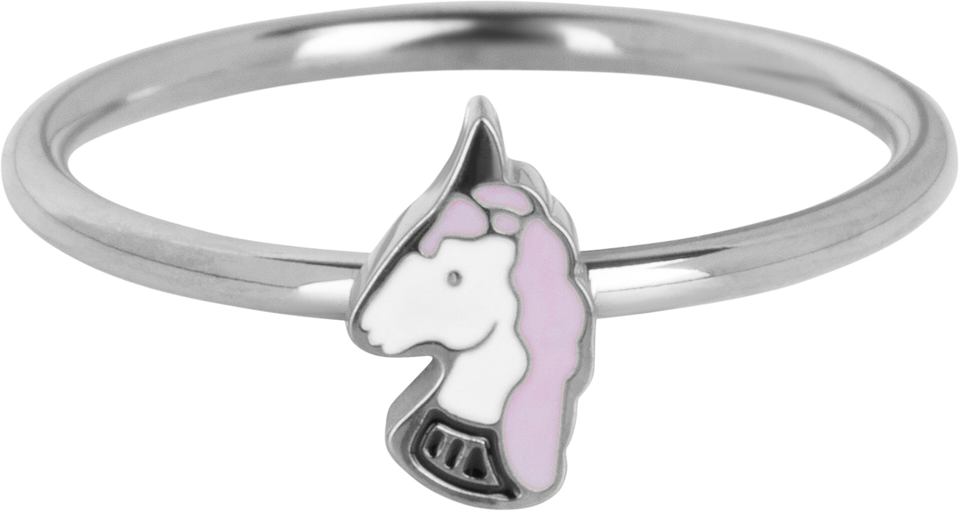 KIDZ Kinderring Staal met Mini Unicorn Hoofdje KR148 – Schattig en Betoverend