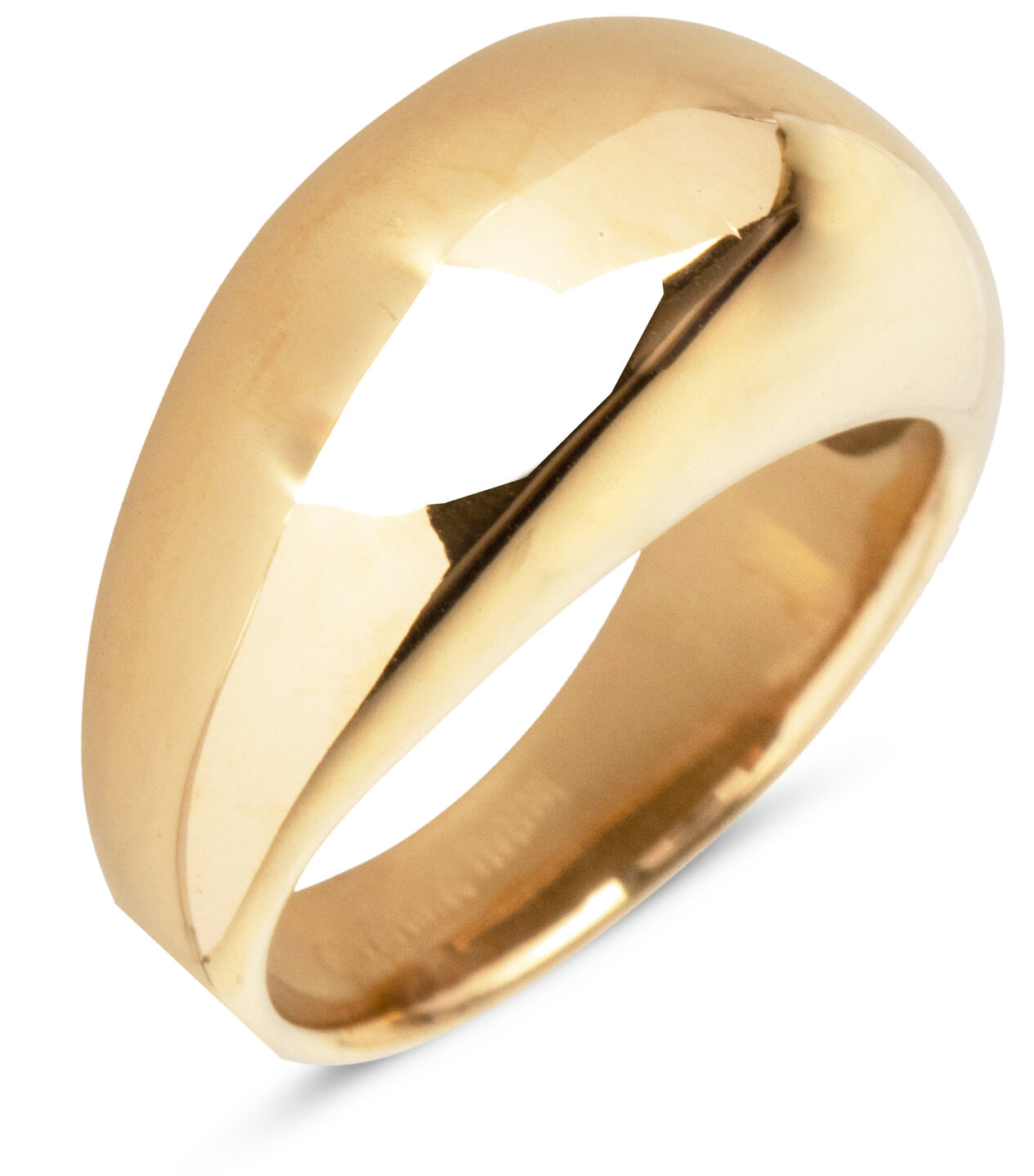 Charmin’s Goudkleurige Chunky Ring met Ronde Vorm Staal R994 – Vol en Vrouwelijk