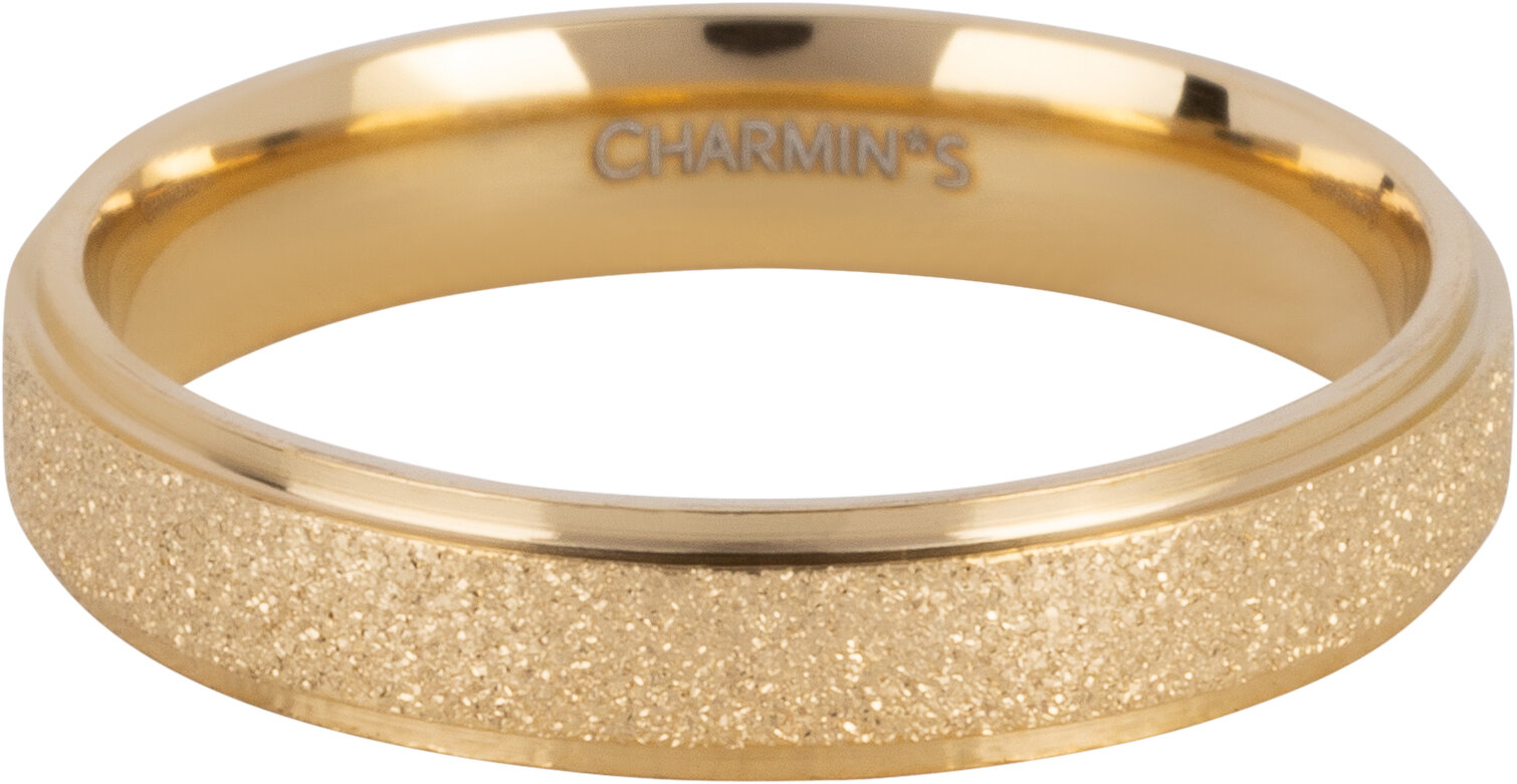 Charmin’s Goudkleurige stapelring R1550 Sanded and Shiny Goudstaal