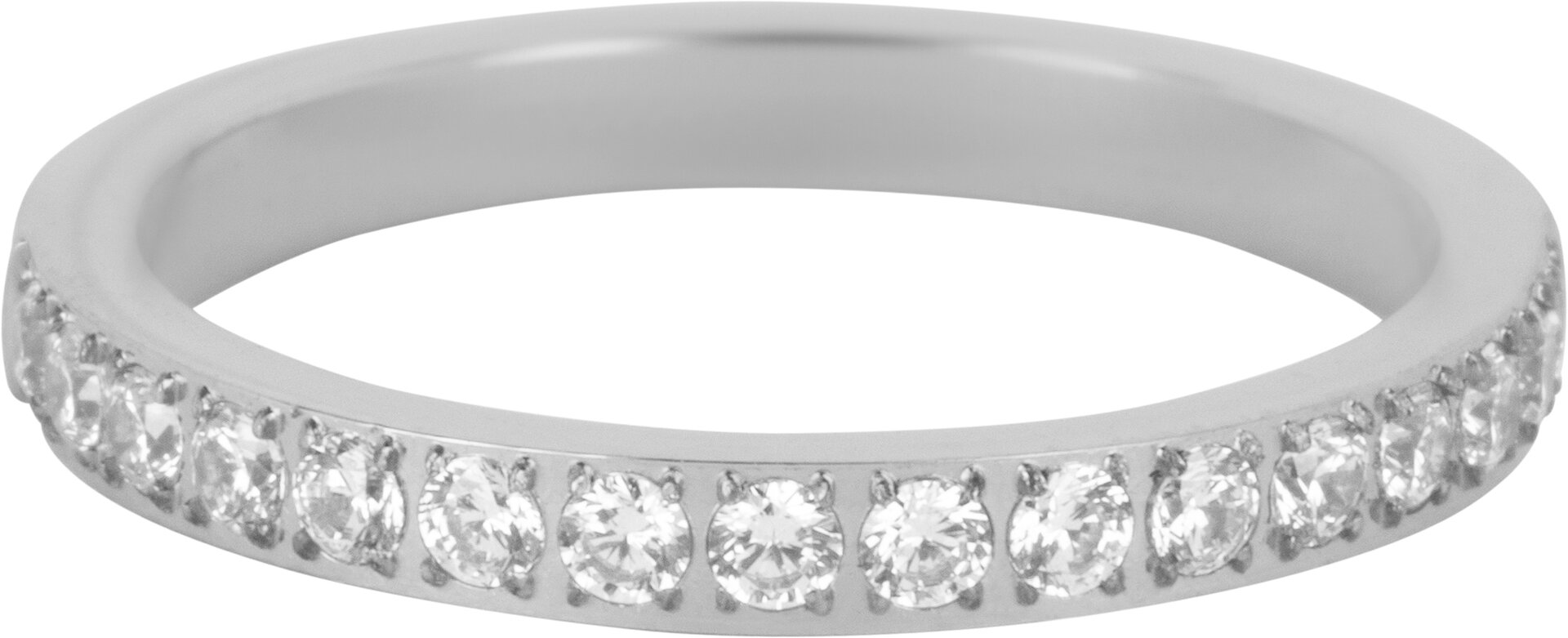 Charmin’s Stapelring Alliance Witte Kristal 2,9MM Staal R1472