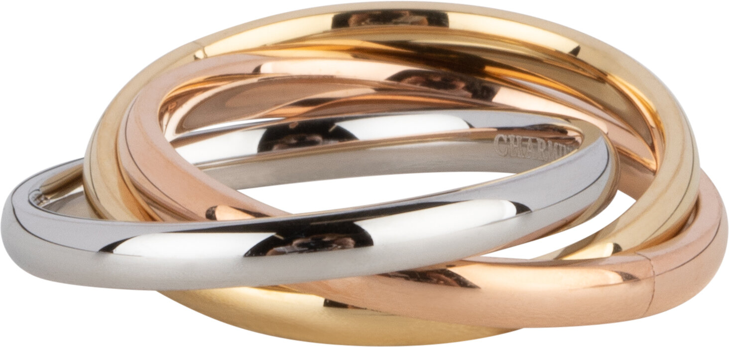 Charmin's Trinity Rolling Anxiety Fidget Ring Rose-Or-Acier Grand R1648roit R1645R1067