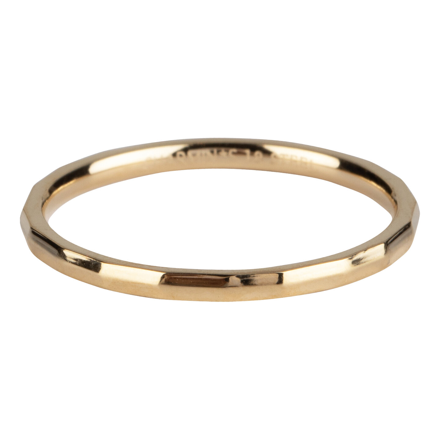 Charmin’s goudkleurige stapelring R311 Angle goldplated staal