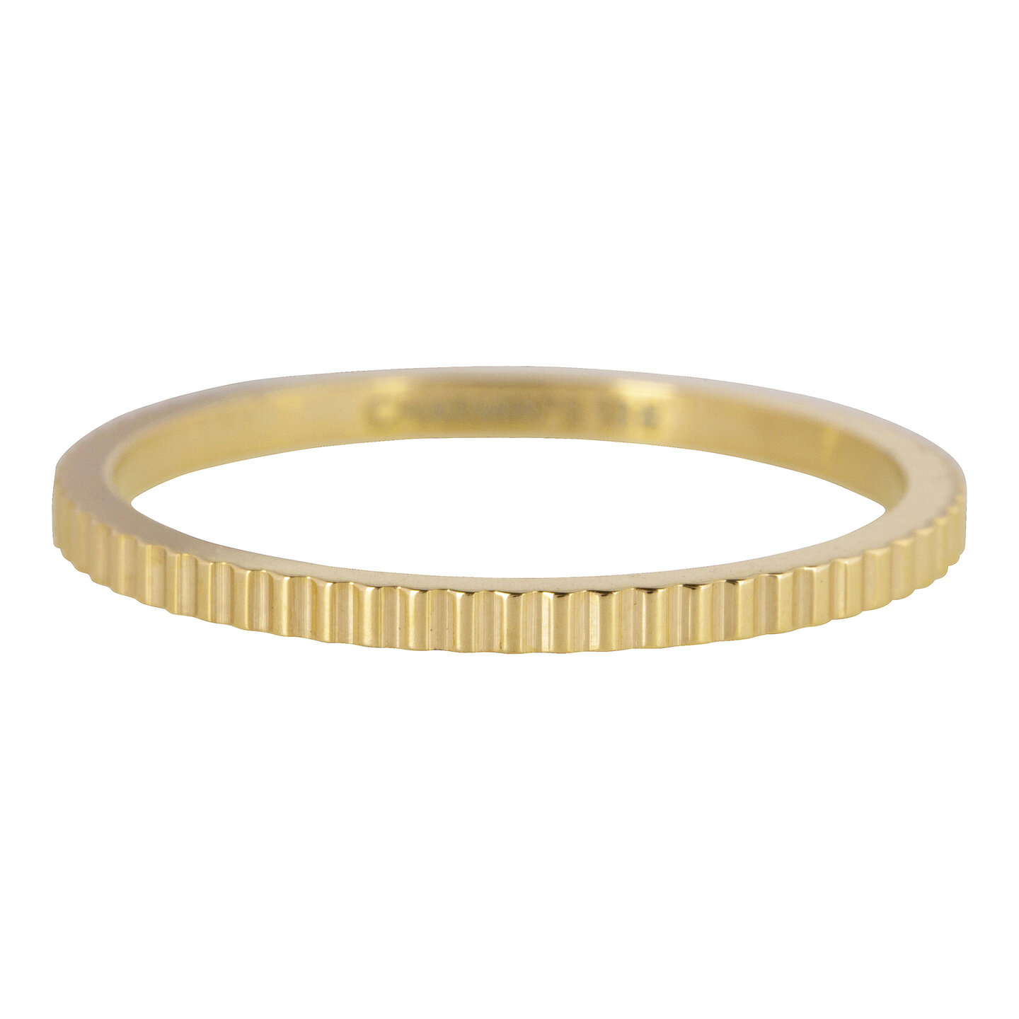 Charmin’s goudkleurige stapelring R399 Brick goldplated staal