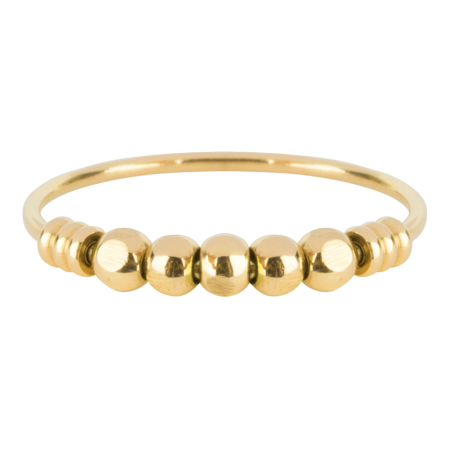 Charmin’s Ringen- Dames - Anxiety - Goudkleurige Ring - antistress, 5 balletjes, fidget. 517