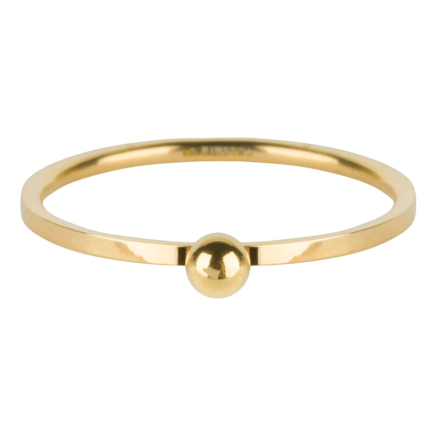Charmin&rsquo;s goudkleurige stapelring R529 Dot goldplated staal