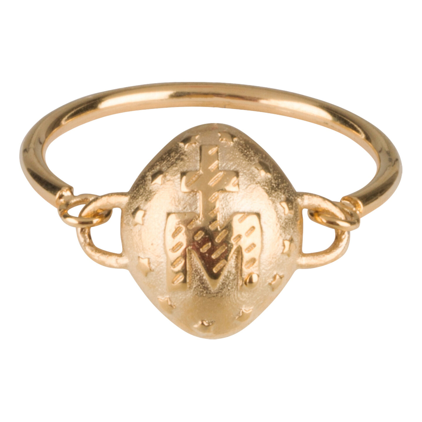 Charmin’s goudkleurige stapelring R648 Holy Mary goldplated staal