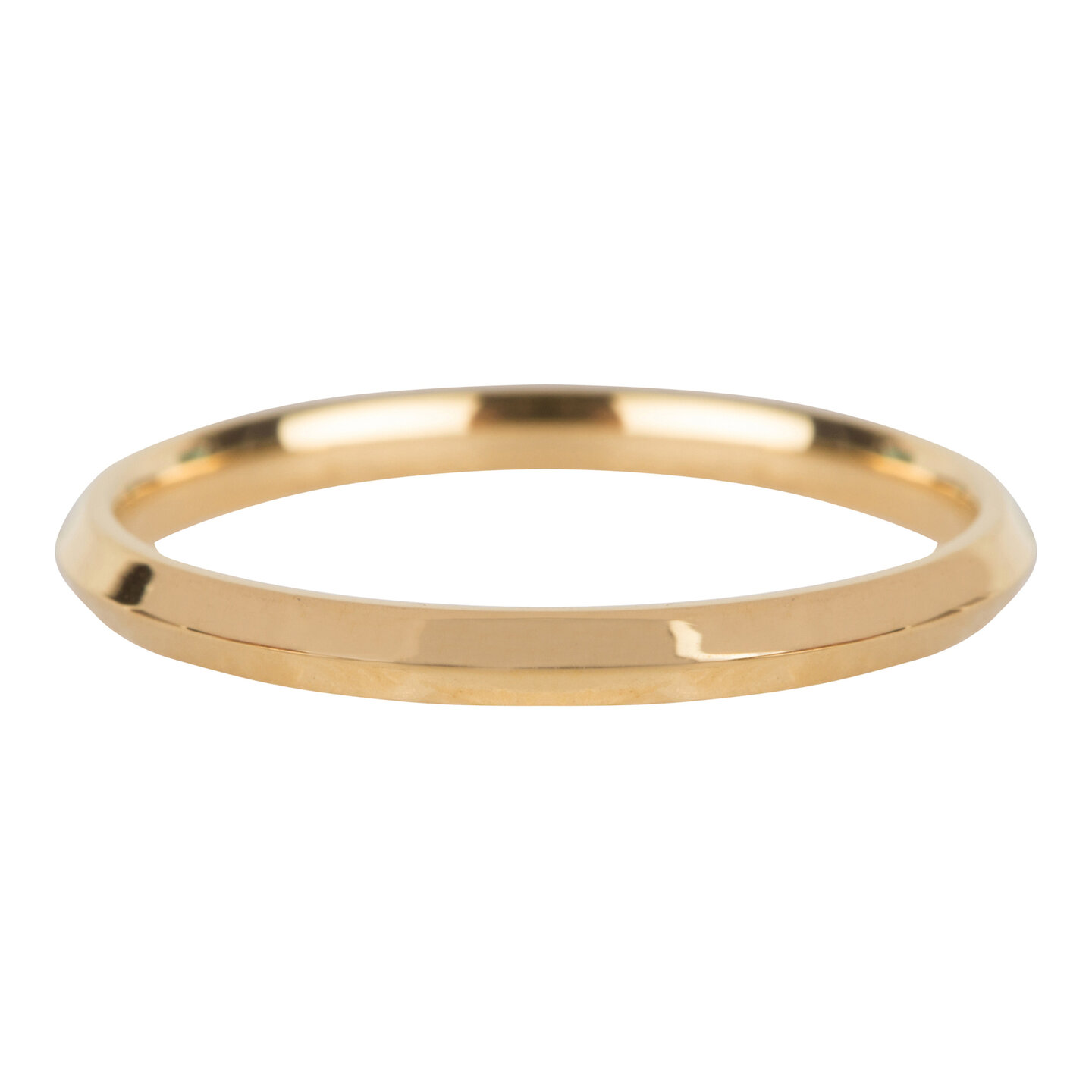 Charmin’s goudkleurige stapelring R668 Basic Hooked goldplated staal