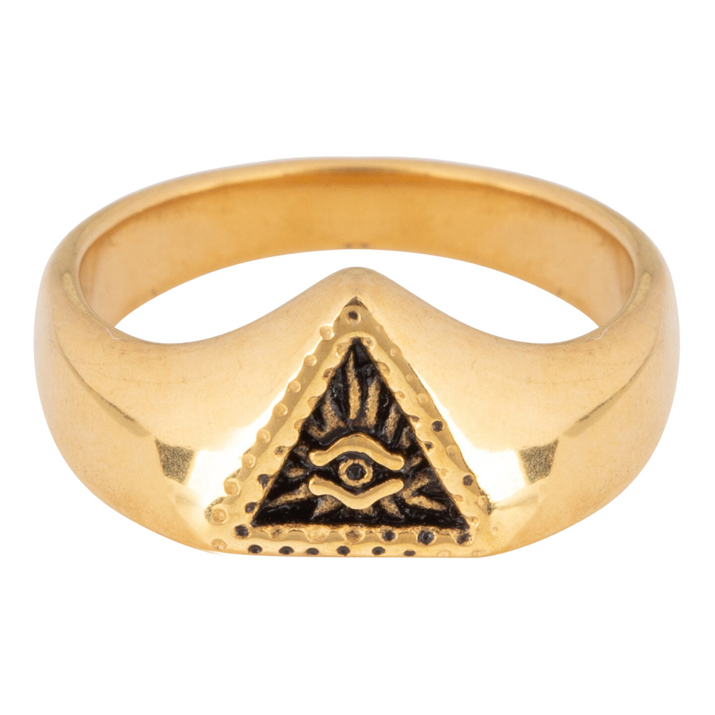 R677 Eye Triangle Gold Steel
