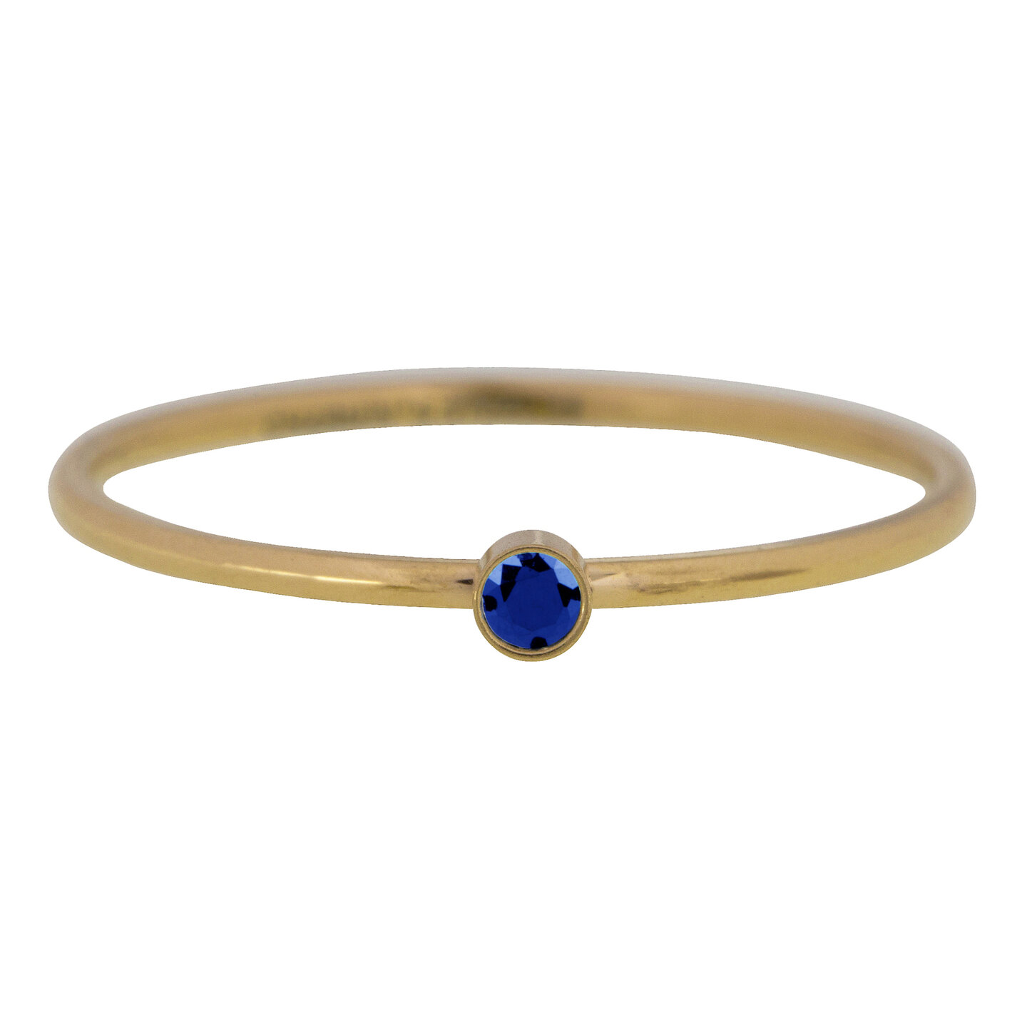 Charmin's Birthstone Ring September Blauwe Sapphire Steen Goldplated R689/KR84