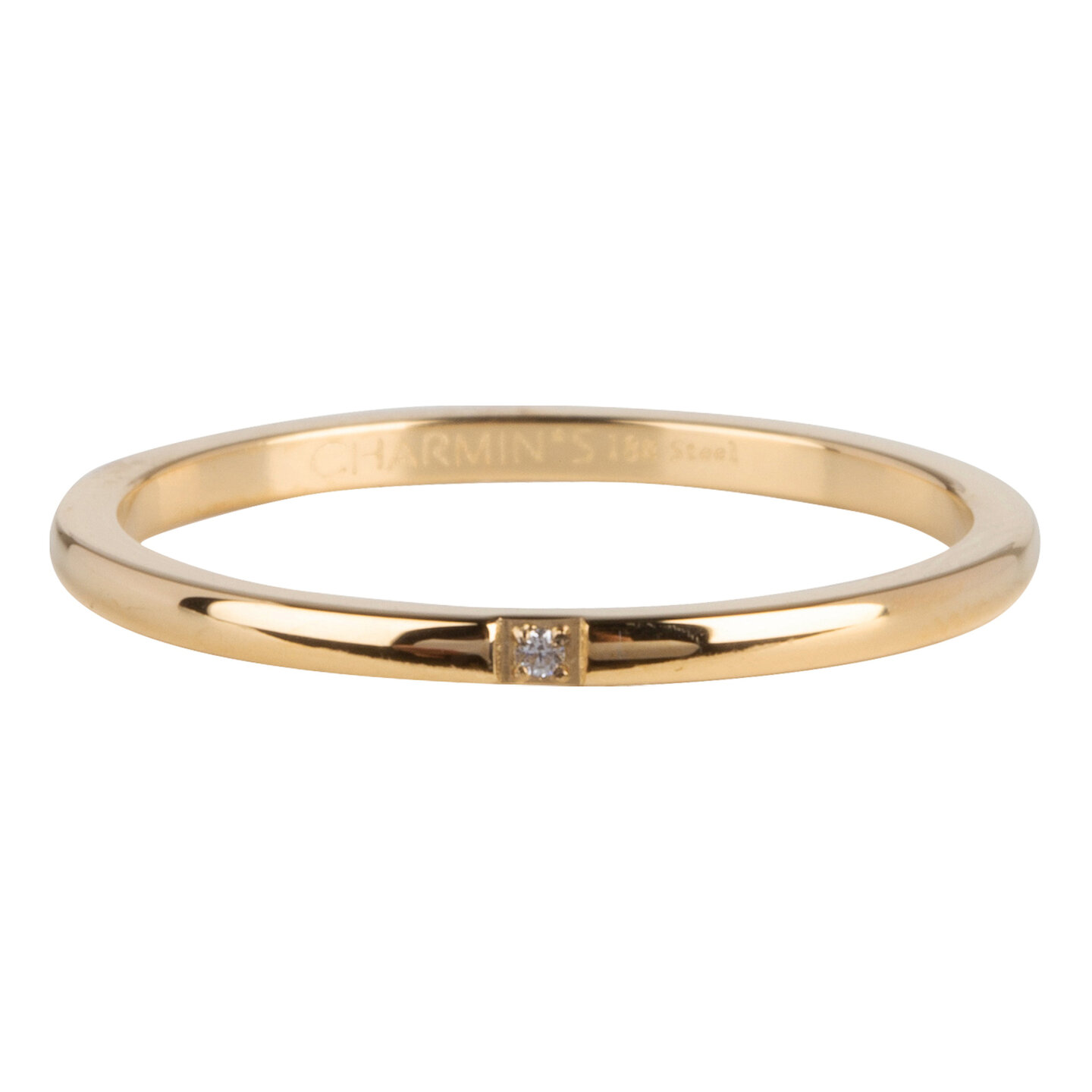 Charmin’s goudkleurige stapelring R744 Precious goldplated staal