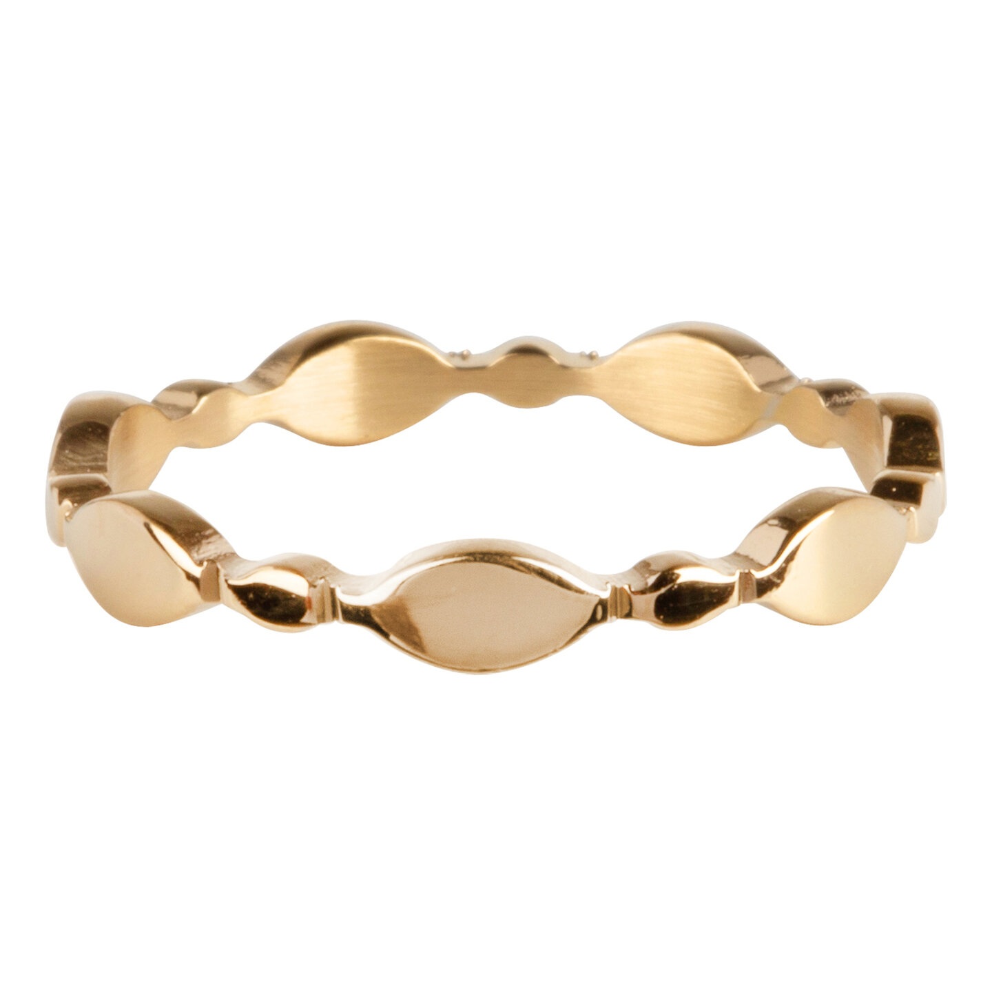 Charmin’s goudkleurige stapelring R752 Bubbaly goldplated staal