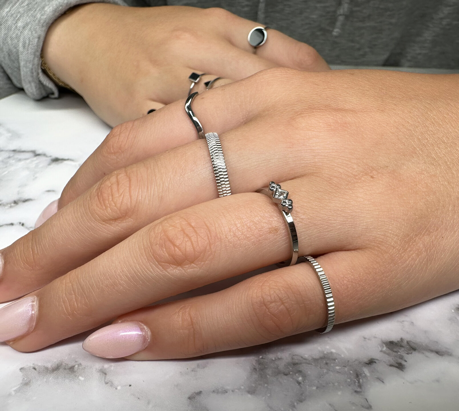 RING R398 STEEL 'SHINY BRICKS'