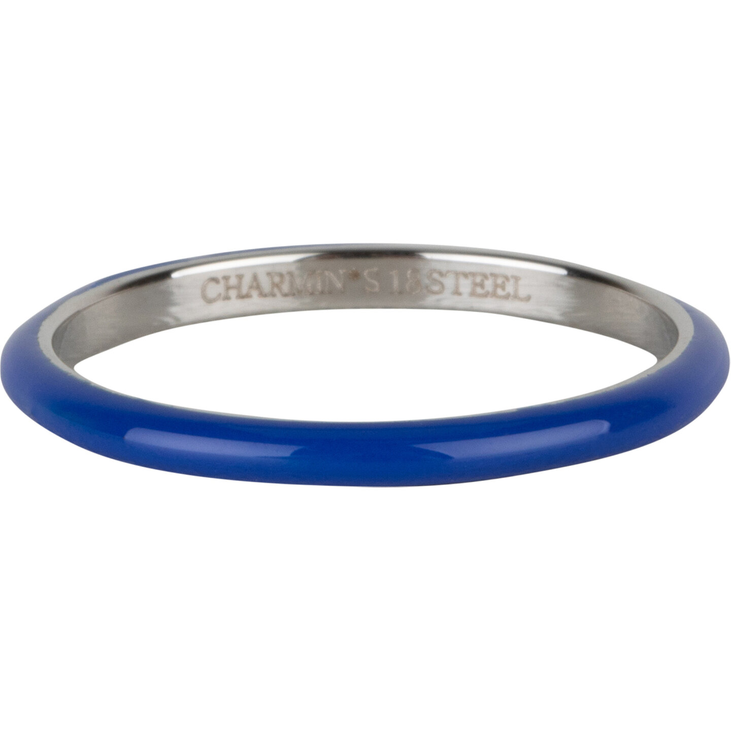 Charmin&rsquo;s Donker Saffier Blauw Emaille Stapelring van Edelstaal &ndash; Een elegante keuze R1619