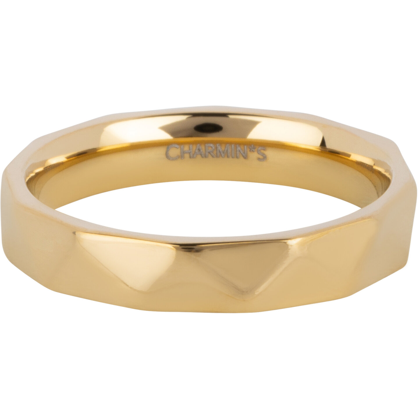 Charmin's Goudkleurige Gehoekte Basis Ring 4mm Steel R1544