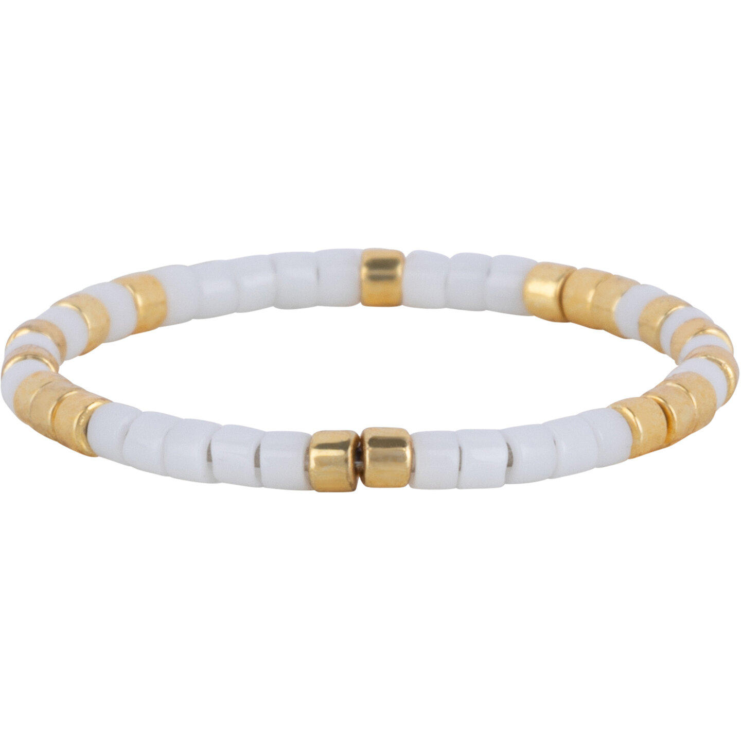 Charmins Miyuki-Perlen Goldweißer Angst-Fidget-Ring R1534