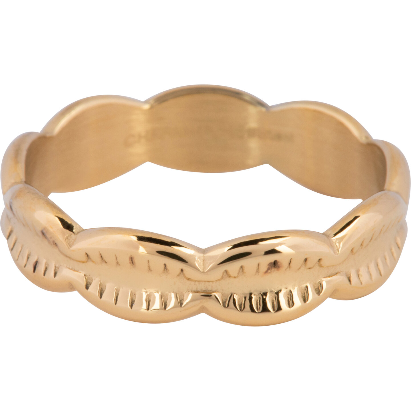 Charmin's Ring Cowrie Shells Gold Steel R1247
