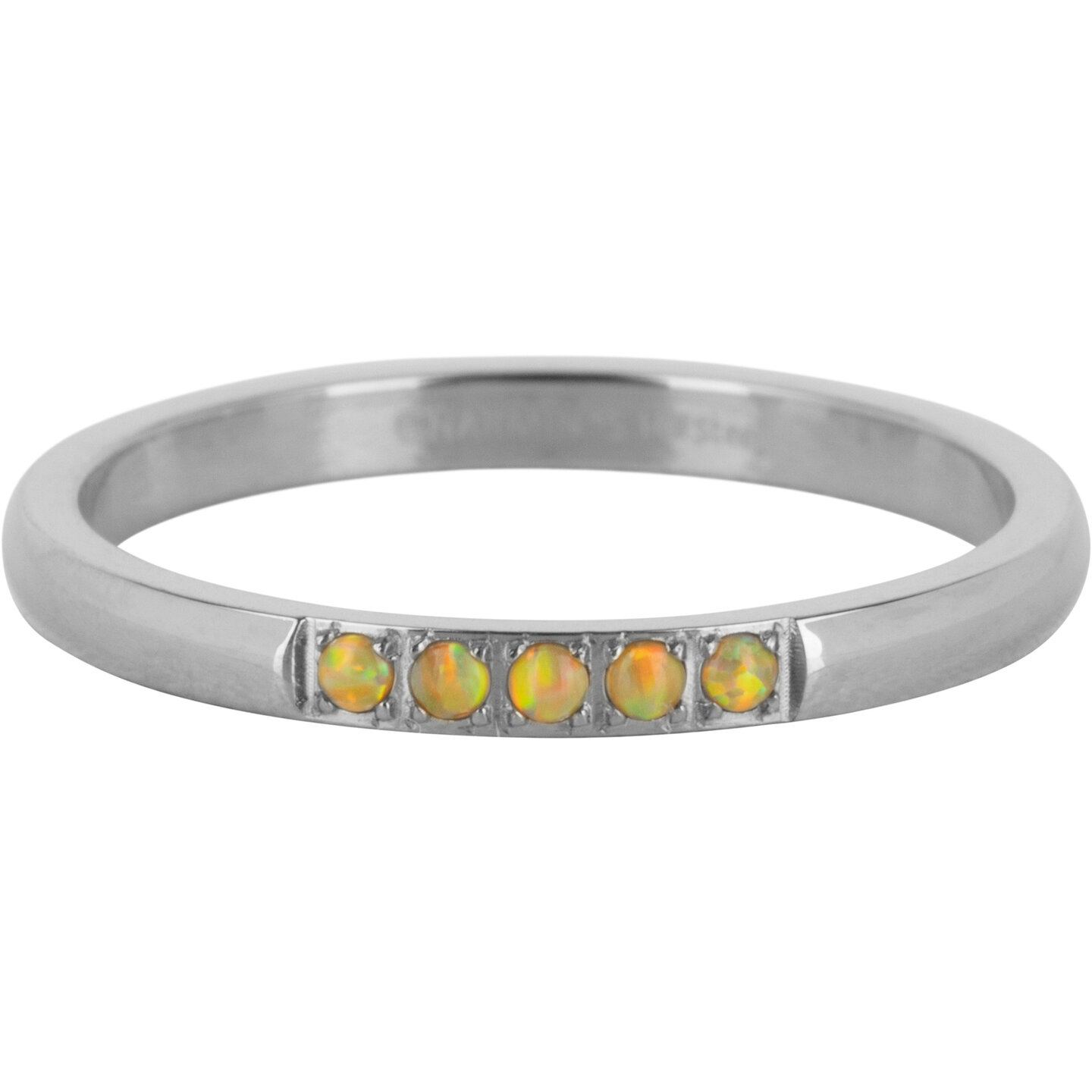 Charmin's Mémoire Ring Gele Opalen Staal R1131 – Stralend en Elegant
