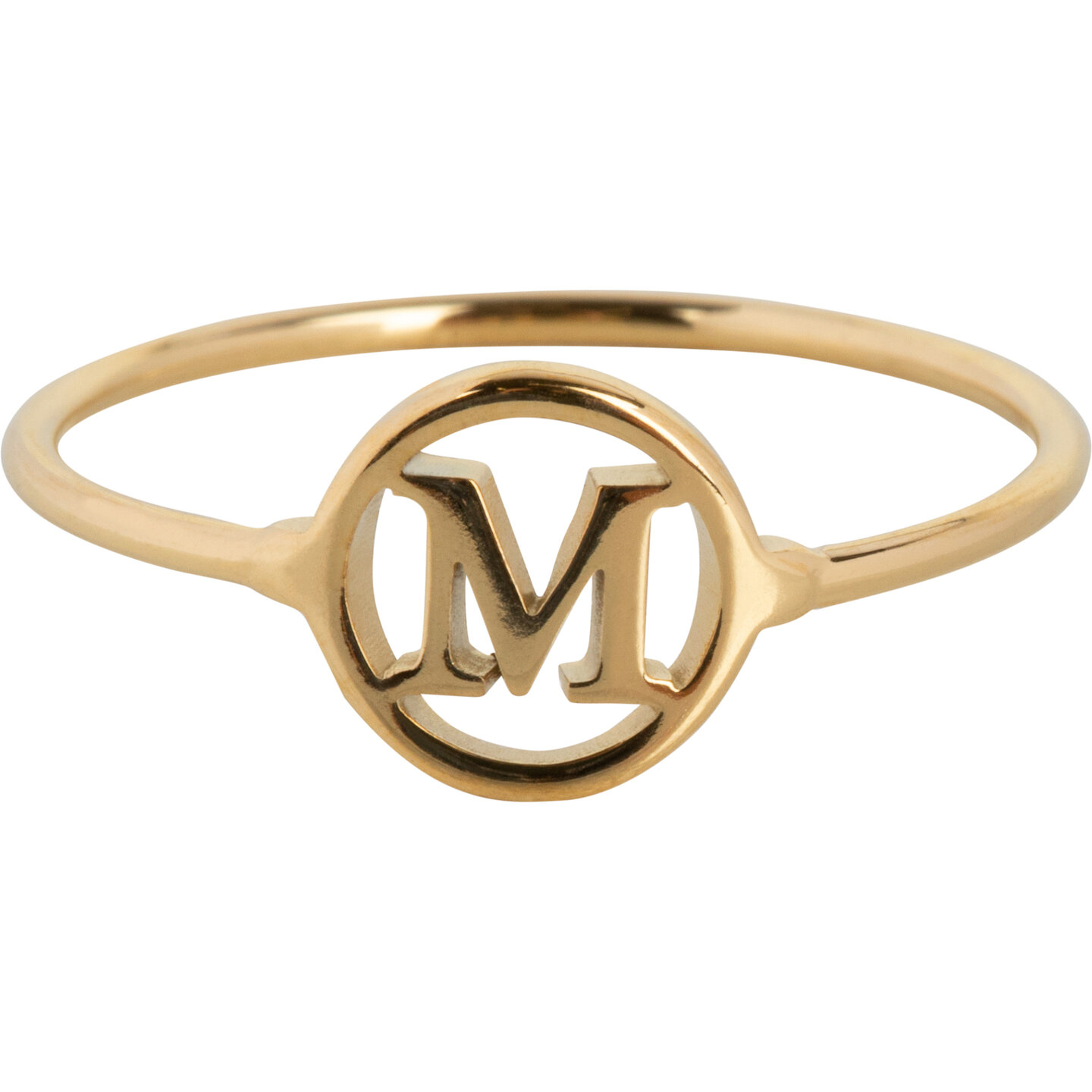 Charmin's Initials Open Round Signet Ring Goldplated R1121 Letter M