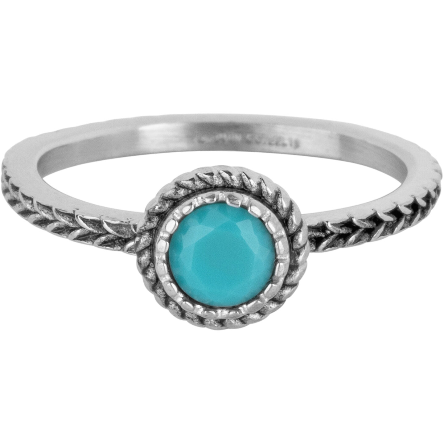 Charmin's Ring Birthstone December Turkoois Kristal Staal Iconic Vintage R1533