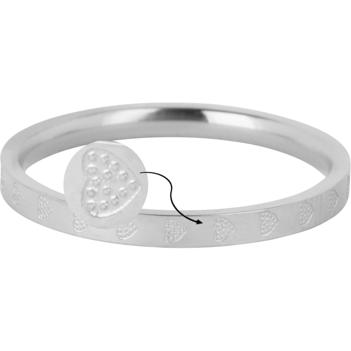 Charmin's Hartjes Rondom Ring Staal R1382
