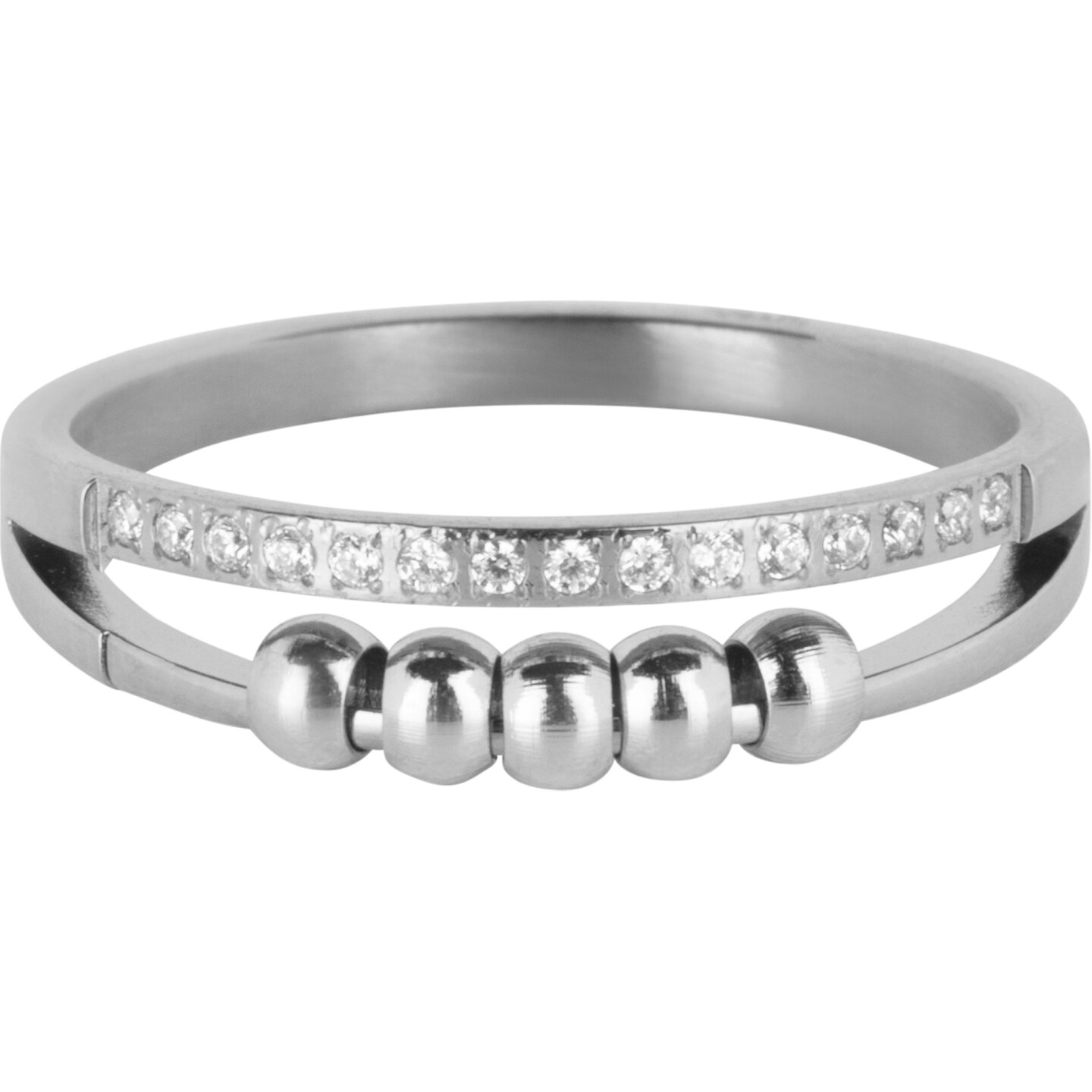 Charmin&#039;s Alliance Ring met Balletjes Anxiety Fidget Staal R1366