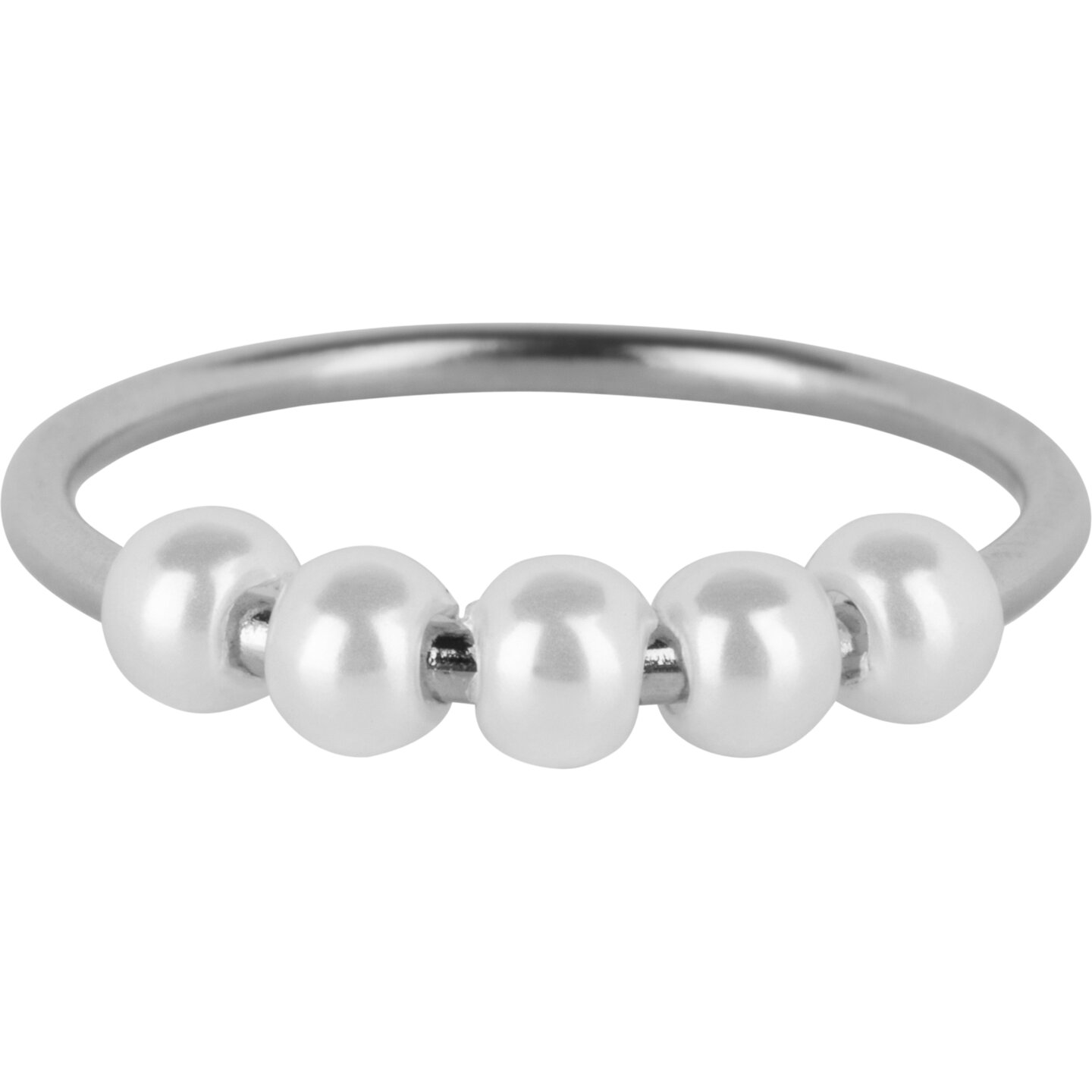Charmin&#039;s Draaiende Parels Anxiety Fidget Ring Staal R1364