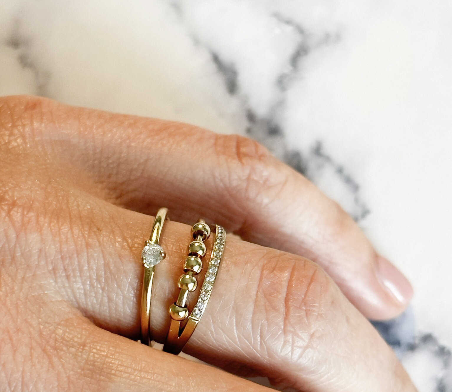 Bague Solitaire Triangle Charmin&#039;s Pierre Blanche Acier R1296