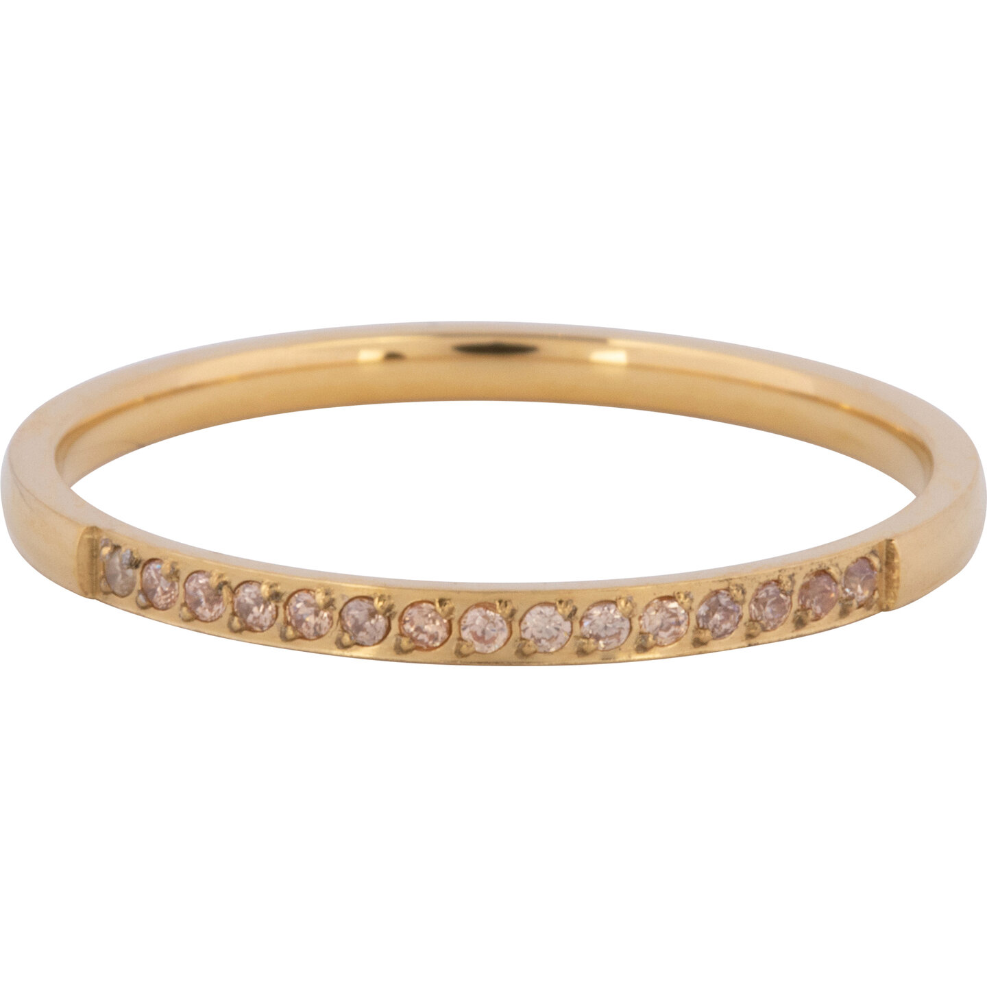 Charmin’s Goudkleurige Stapelring Small Alliance Champagne Crystals R1255