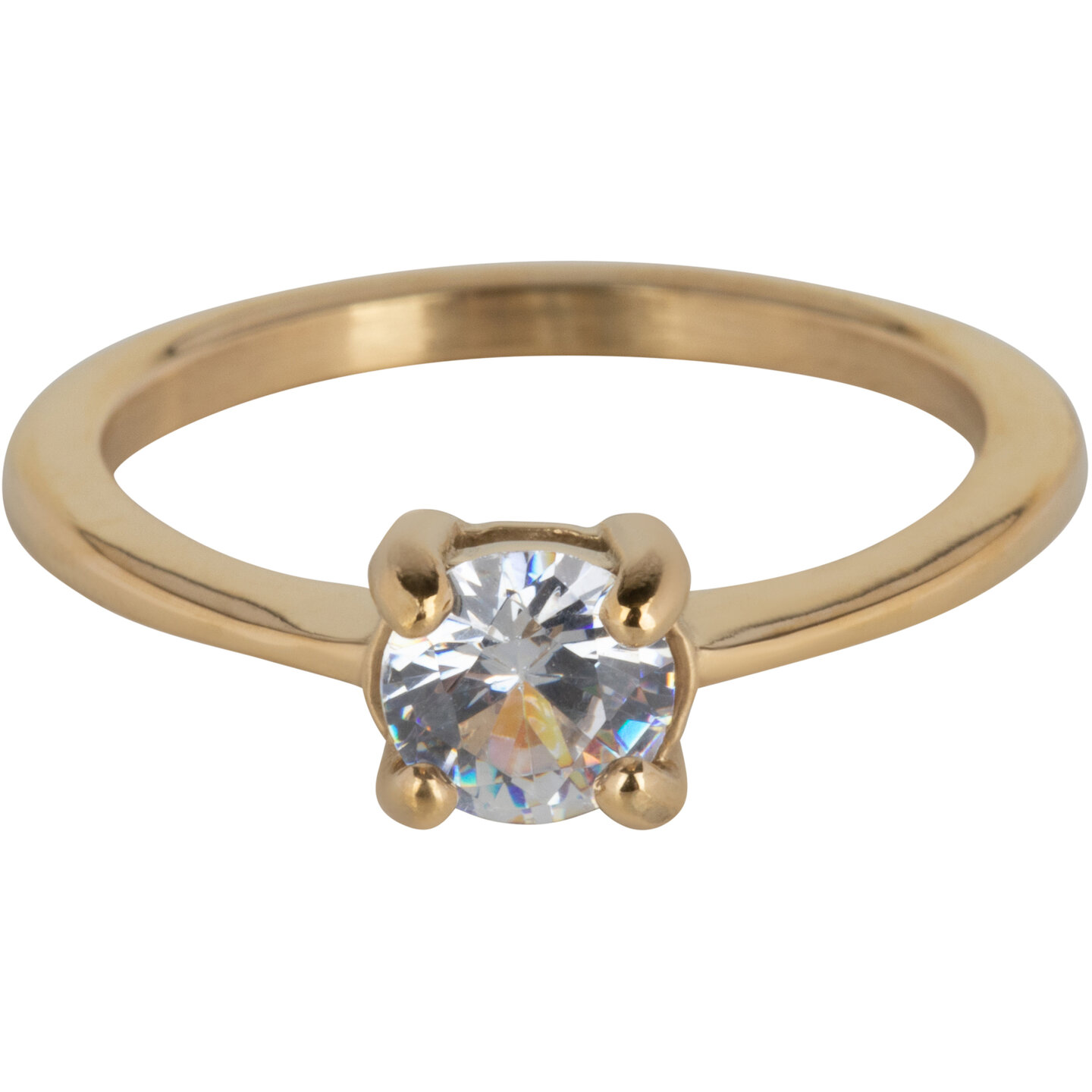 Charmin&rsquo;s Classic Princess White Ring Goud R1193