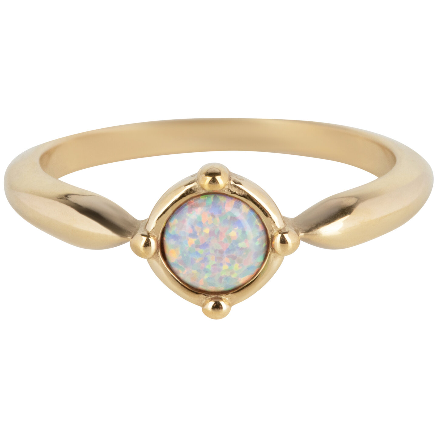 Charmin's Round Gold Ring with Opal R1164