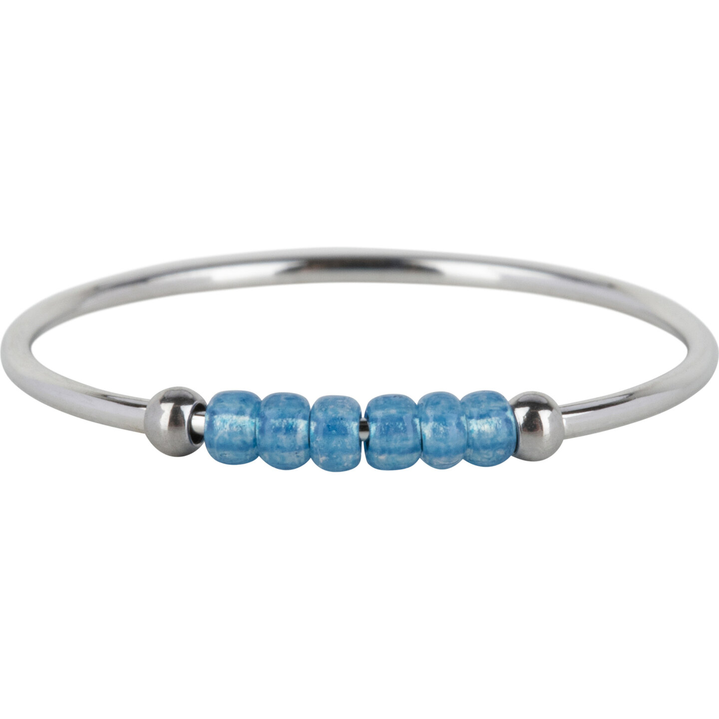 Charmin's R1148 Anxiety Ring Palm Blue Beads Steel
