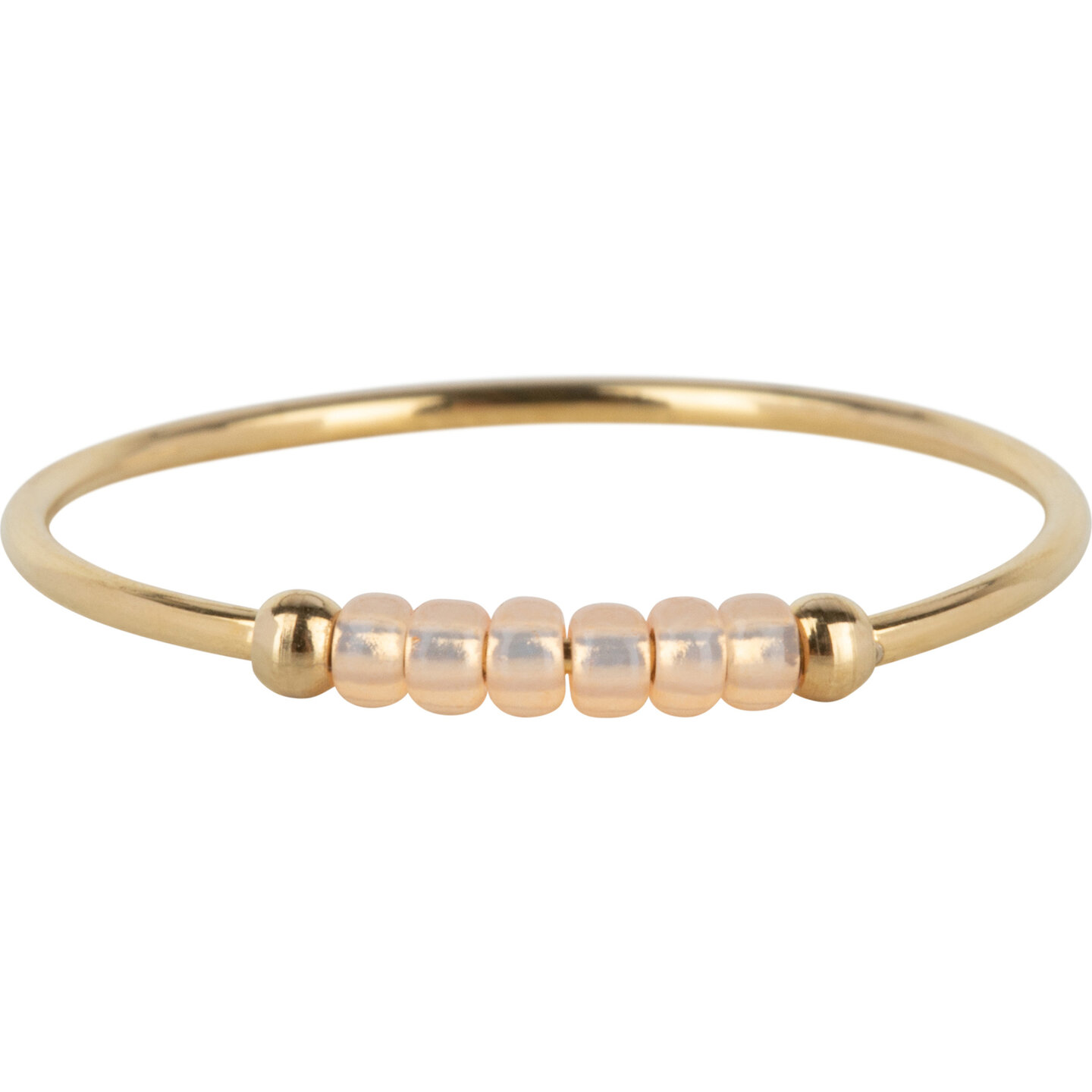 Charmin's R1139 Anxiety Ring Palm Light Peach Pink Goldplated