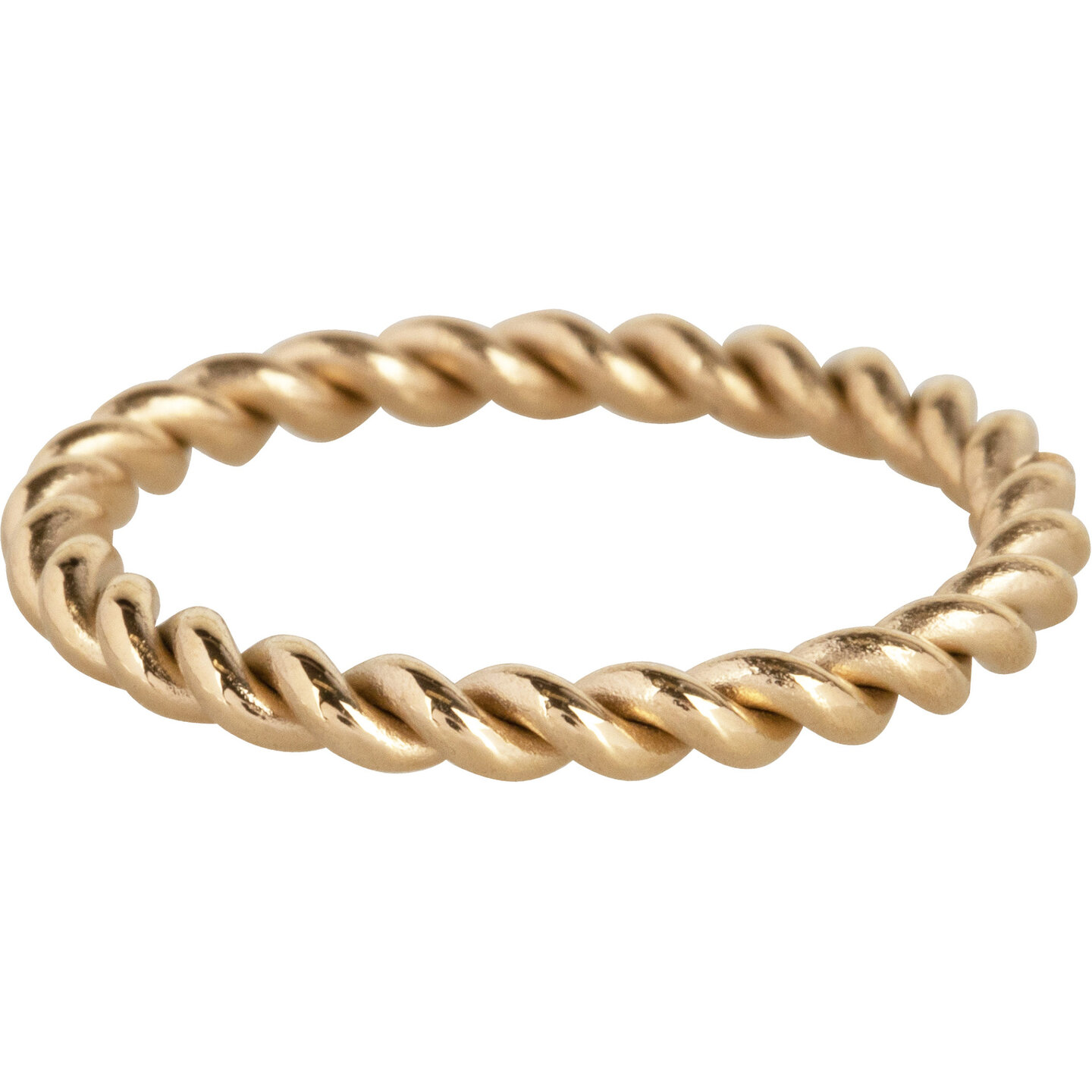 Charmin’s Goudkleurige Gedraaide Ring Staal 2mm R1008
