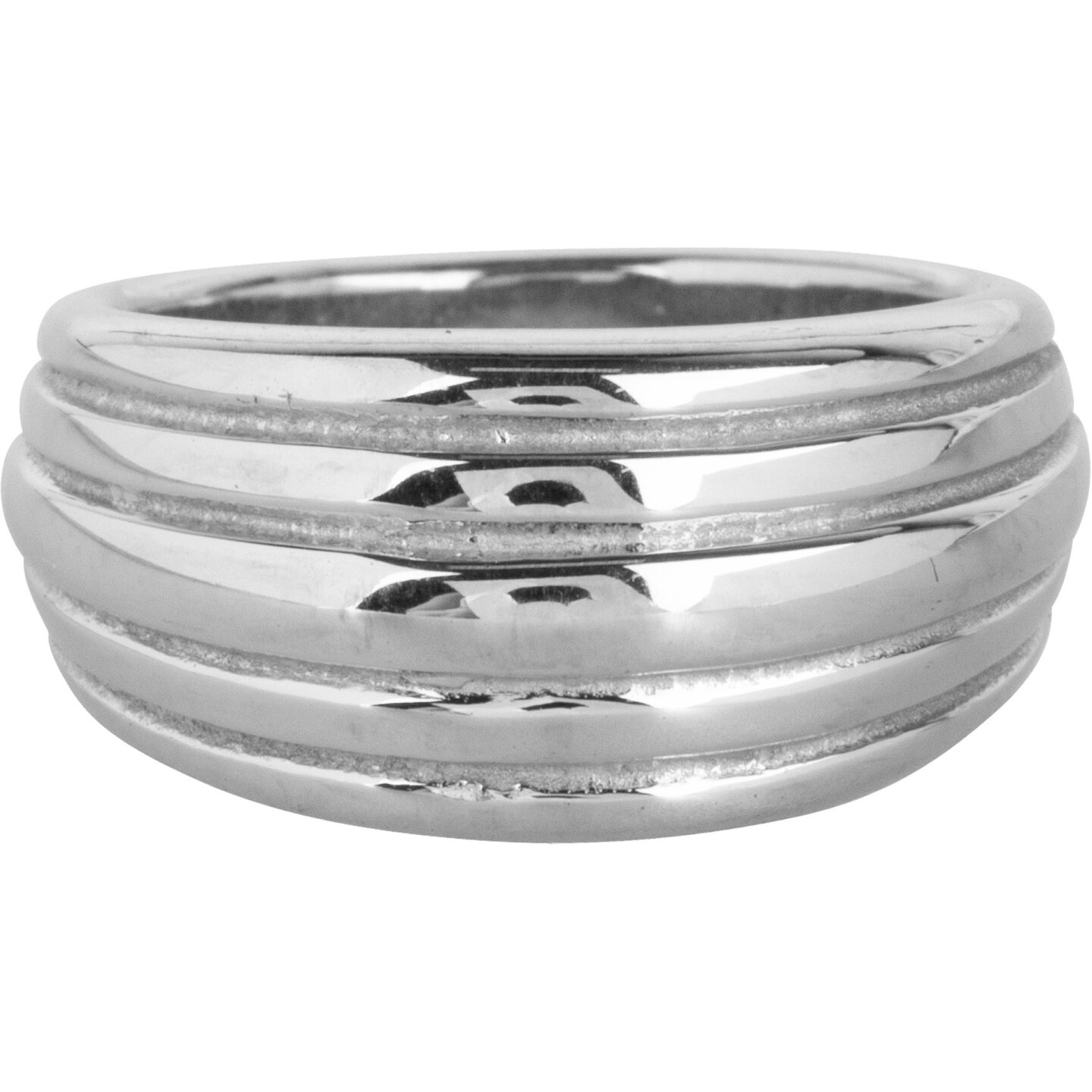 R991 Chunky Stripes Steel Ring