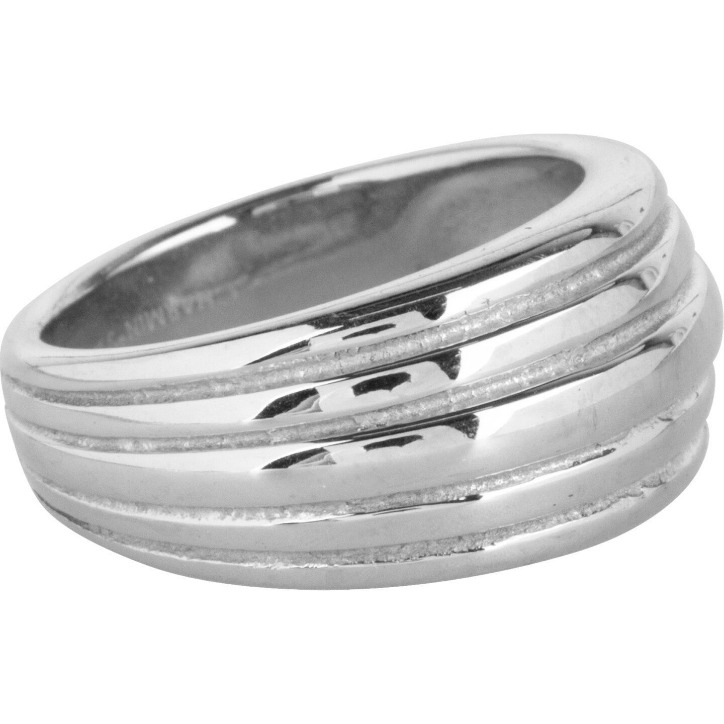 R991 Chunky Stripes Steel Ring