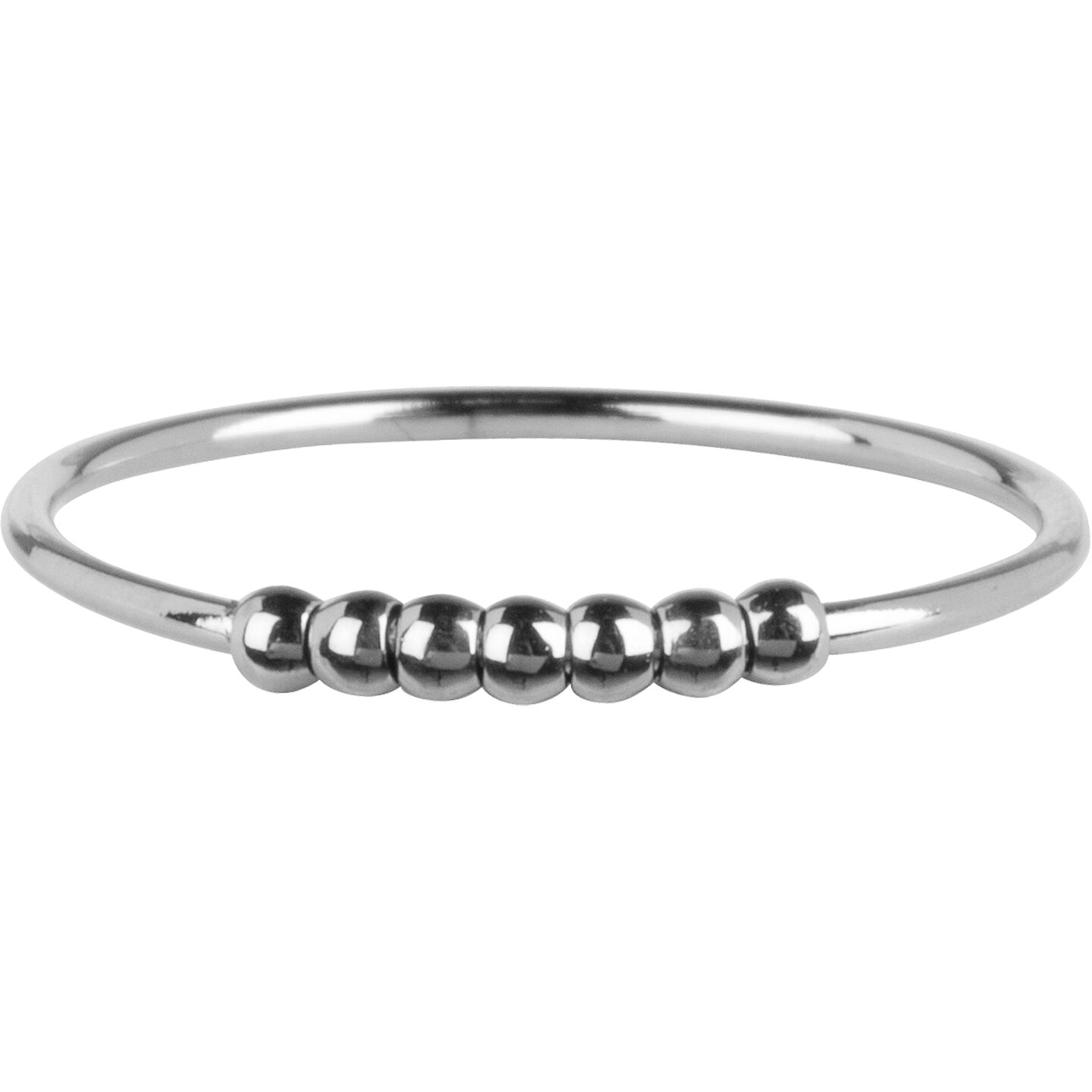 Charmin&#039;s Anxiety Ring Smal met 7 kleine balletjes Shiny Steel R776/KR90