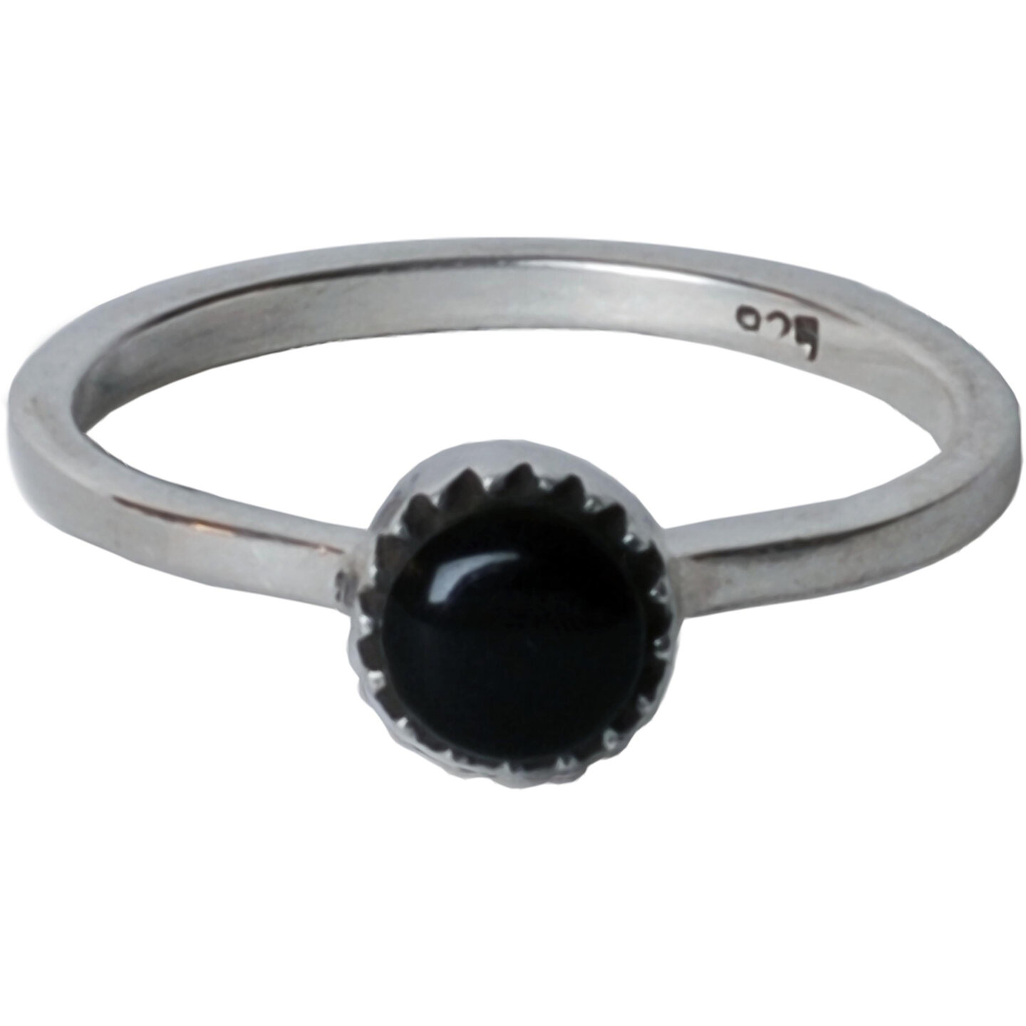 Bague en argent Charmin&#039;s Ronde Onyx R038 &ndash; Argent authentique fait main