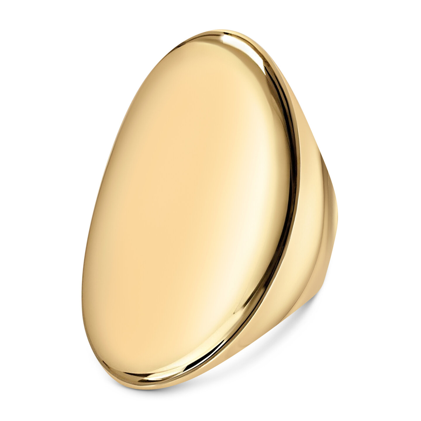 Charmin&#039;s Goudkleurige Chunky Ring met Ovale Vorm Staal R1797 &ndash; Stijlvol en Comfortabel