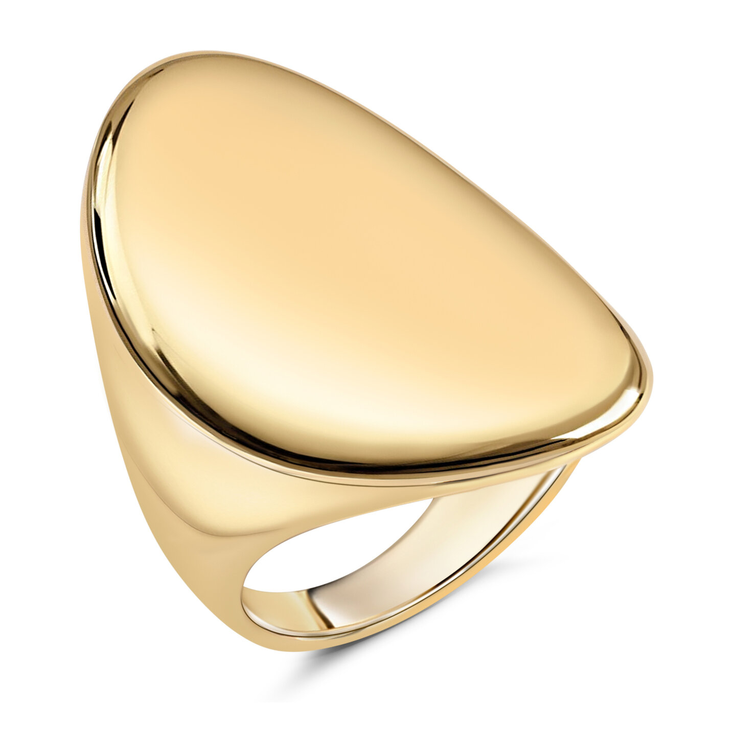 Charmin&#039;s Goudkleurige Chunky Ring met Ovale Vorm Staal R1797 &ndash; Stijlvol en Comfortabel