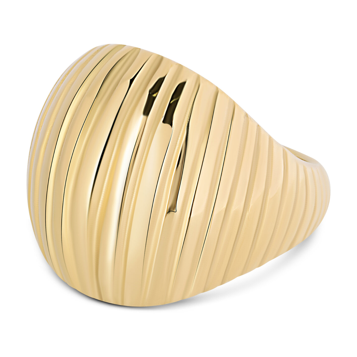 Charmin's Goudkleurige Chunky Ring met Vintage Bolvorm R1796 – Klassiek en Gedurfd