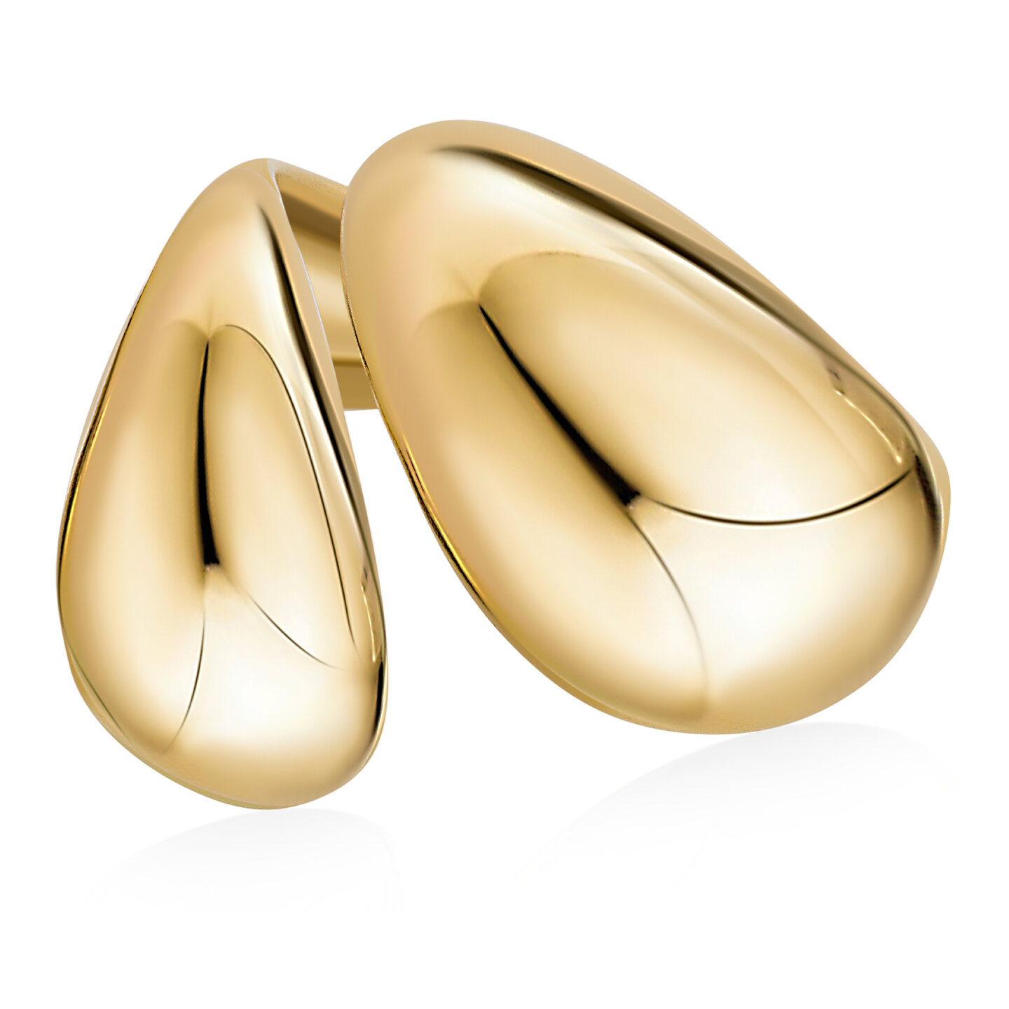 Charmin&#039;s Goudkleurige Chunky Ring met Open Ovale Uiteinden Staal R1794 &ndash; Luchtig en Elegant