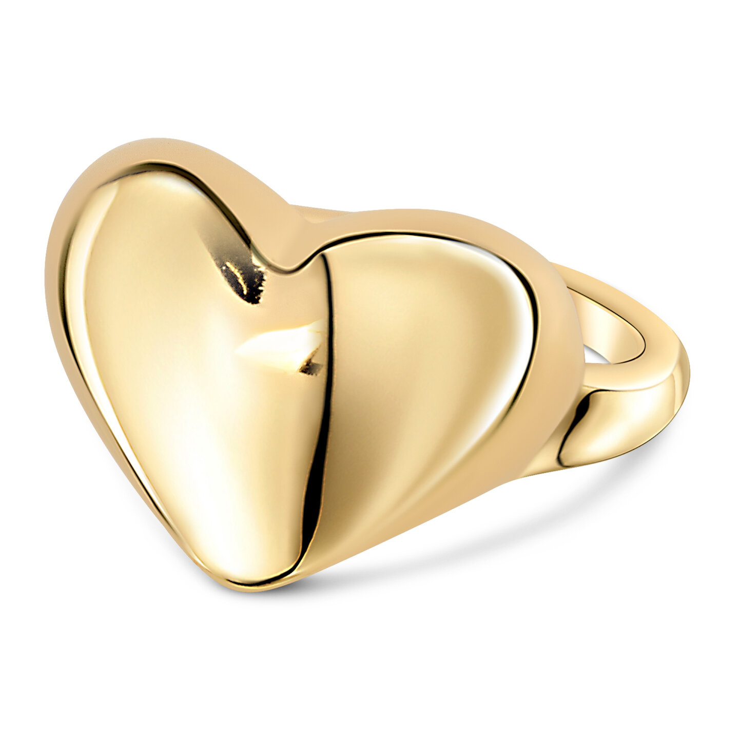 Charmin's Gold-Colored Chunky Ring with Heart Shape Steel R R1772 – Loving and Tough