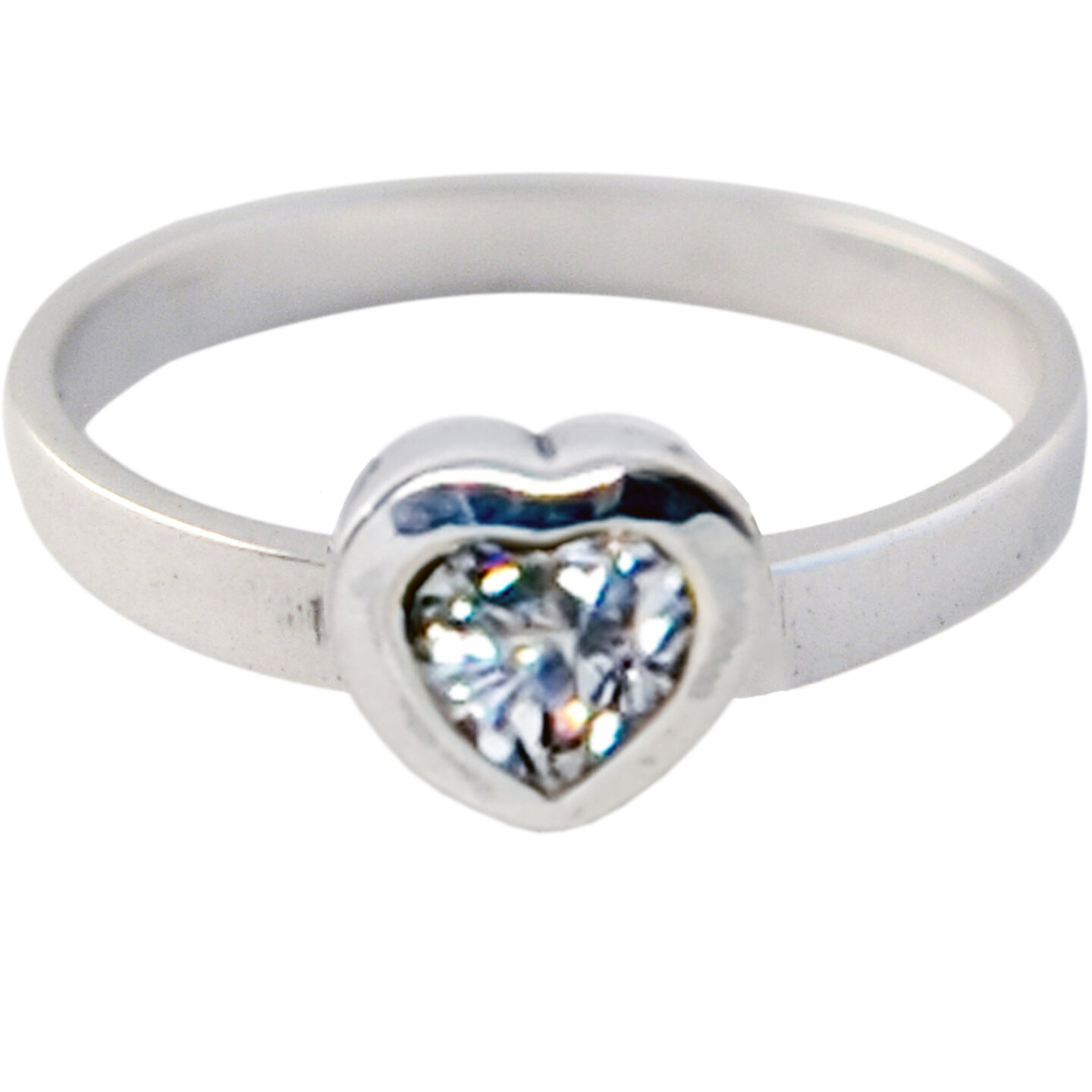 Ring KR09 'Crystal Love' White