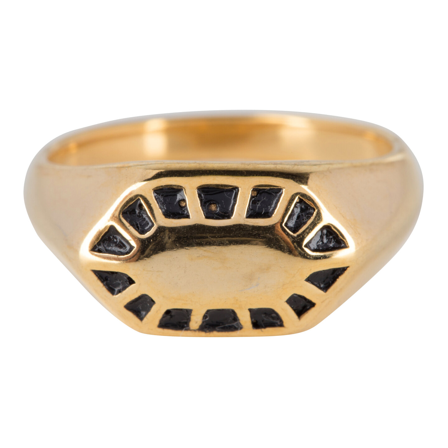 Charmin&rsquo;s goudkleurige stapelring R674 Fancy Seal goldplated staal