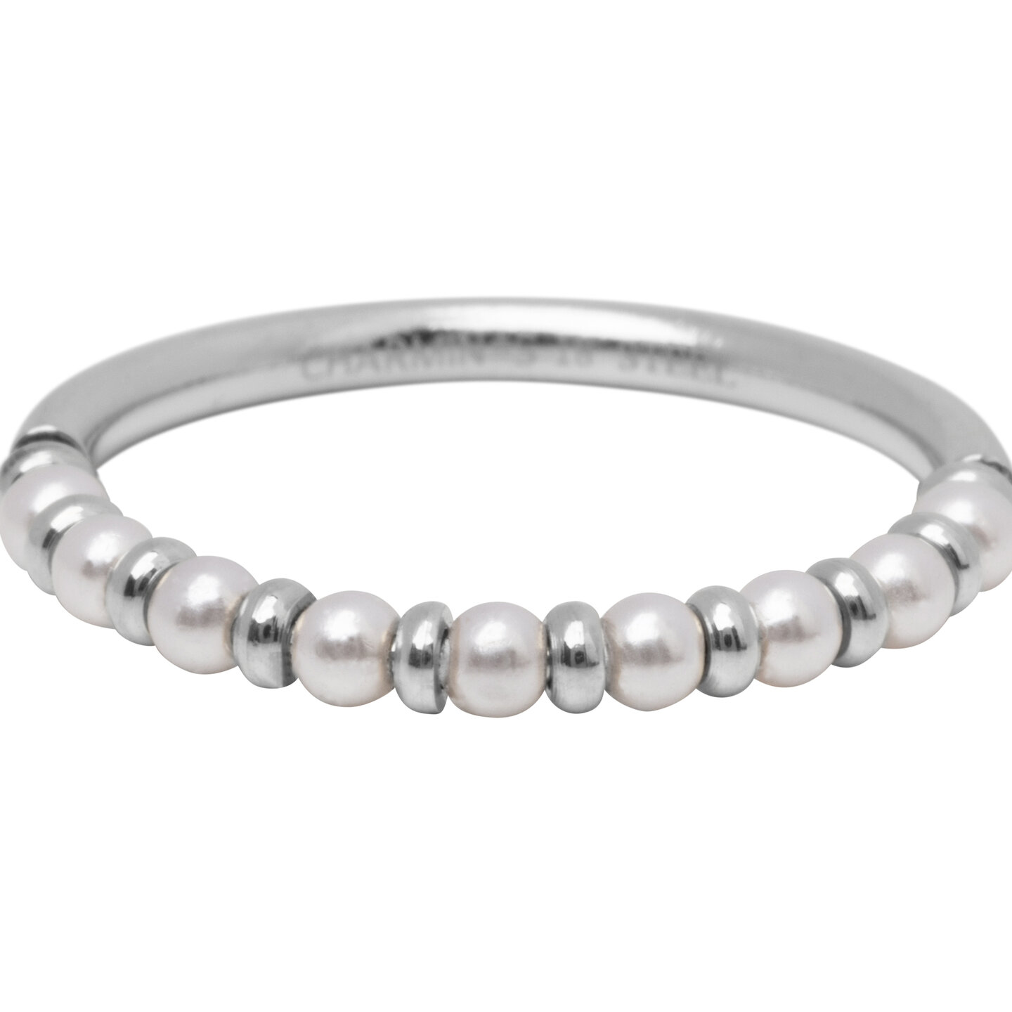 R1667 Anxiety Palm Small Staal &amp; Parel Ring