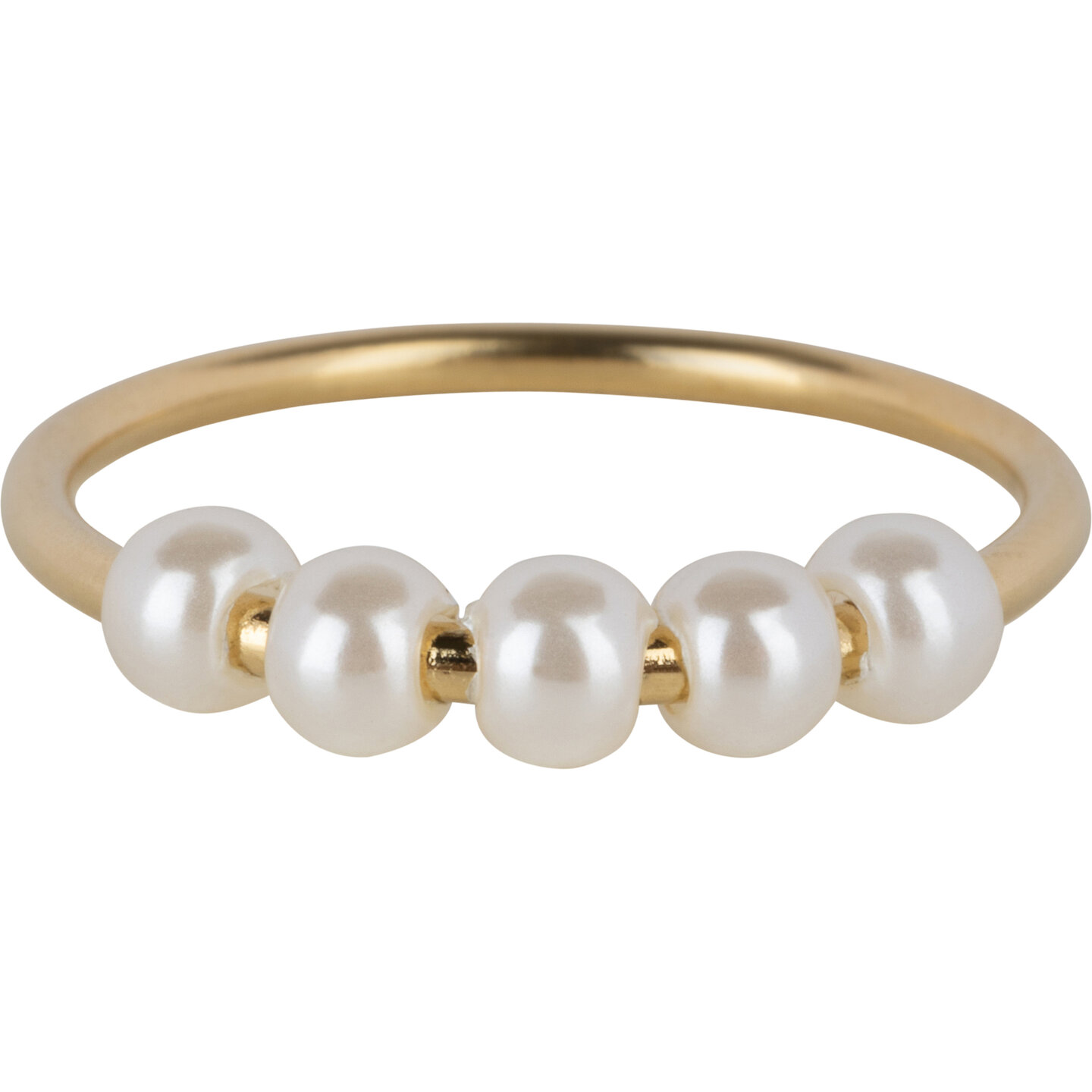 Charmin&#039;s Ring Draaiende Parels Anxiety Fidget Goudkleurig Staal R1365
